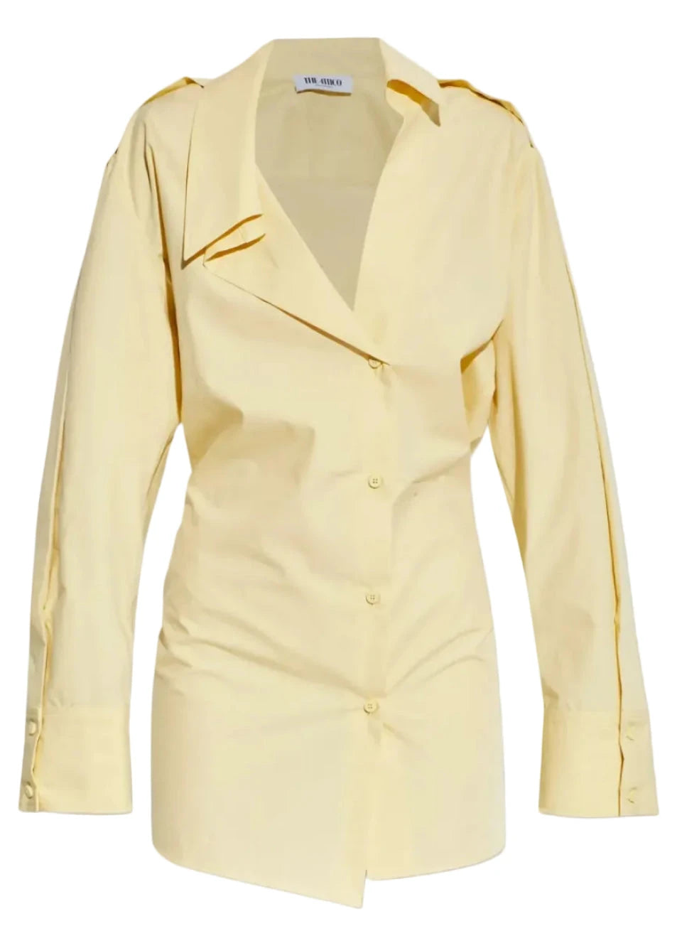 The Attico // Mini Dress Cotton Popeline / Pale Yellow Womens The Attico 