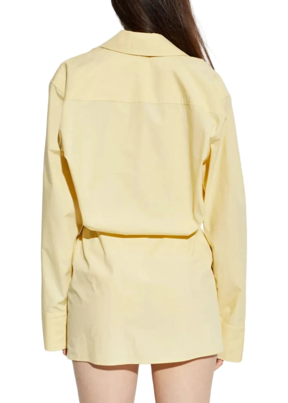 The Attico // Mini Dress Cotton Popeline / Pale Yellow Womens The Attico 