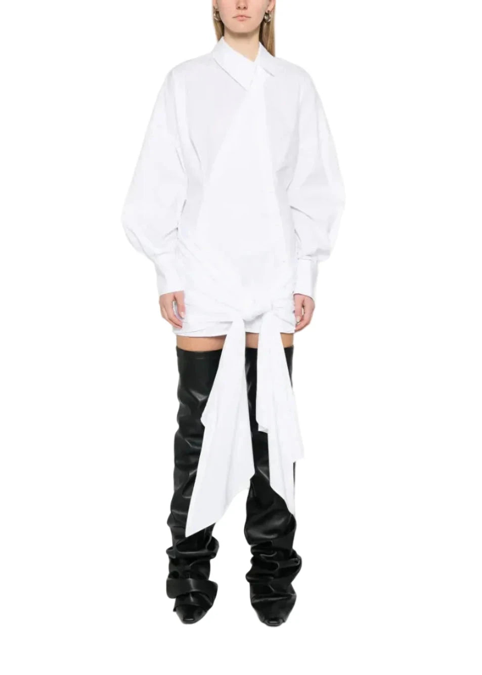 The Attico // Mini Dress Cotton Popeline Stretch / White Womens The Attico 
