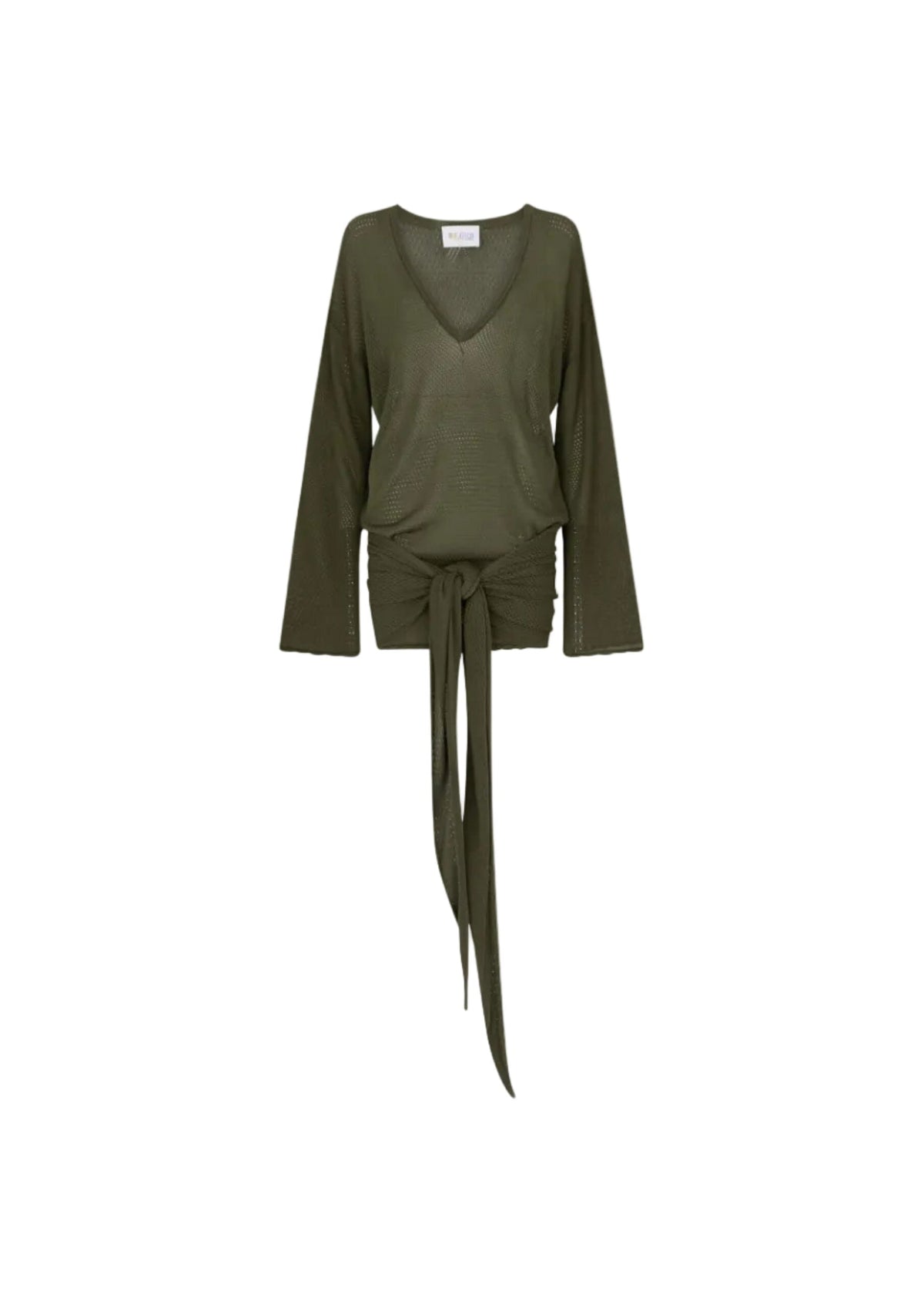 The Attico // Mini Dress Knitted Perforated Viscose / Dark Green Womens The Attico 