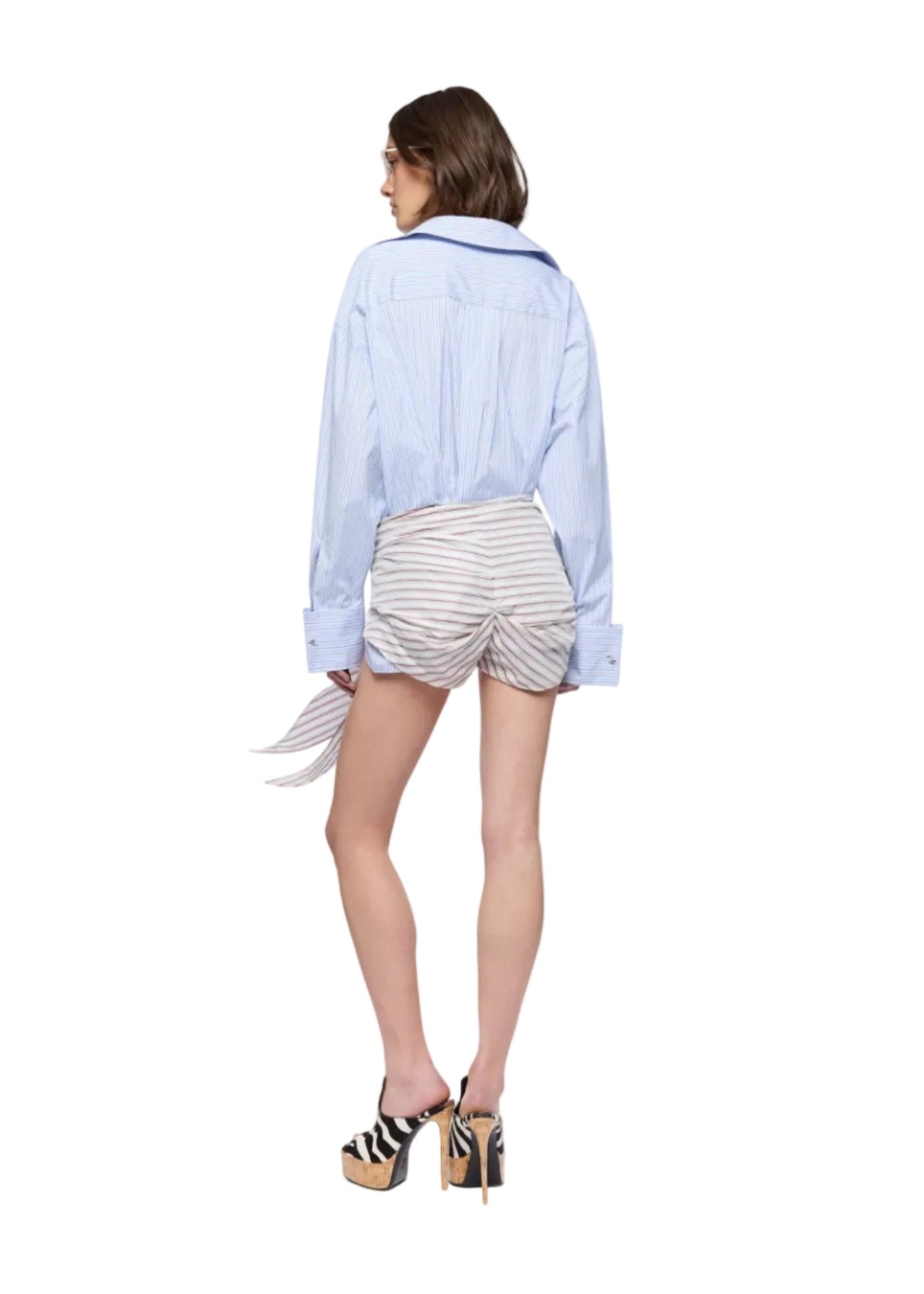 The Attico // Mini Dress Striped Popeline Mix / Multicolor V1 Womens The Attico 