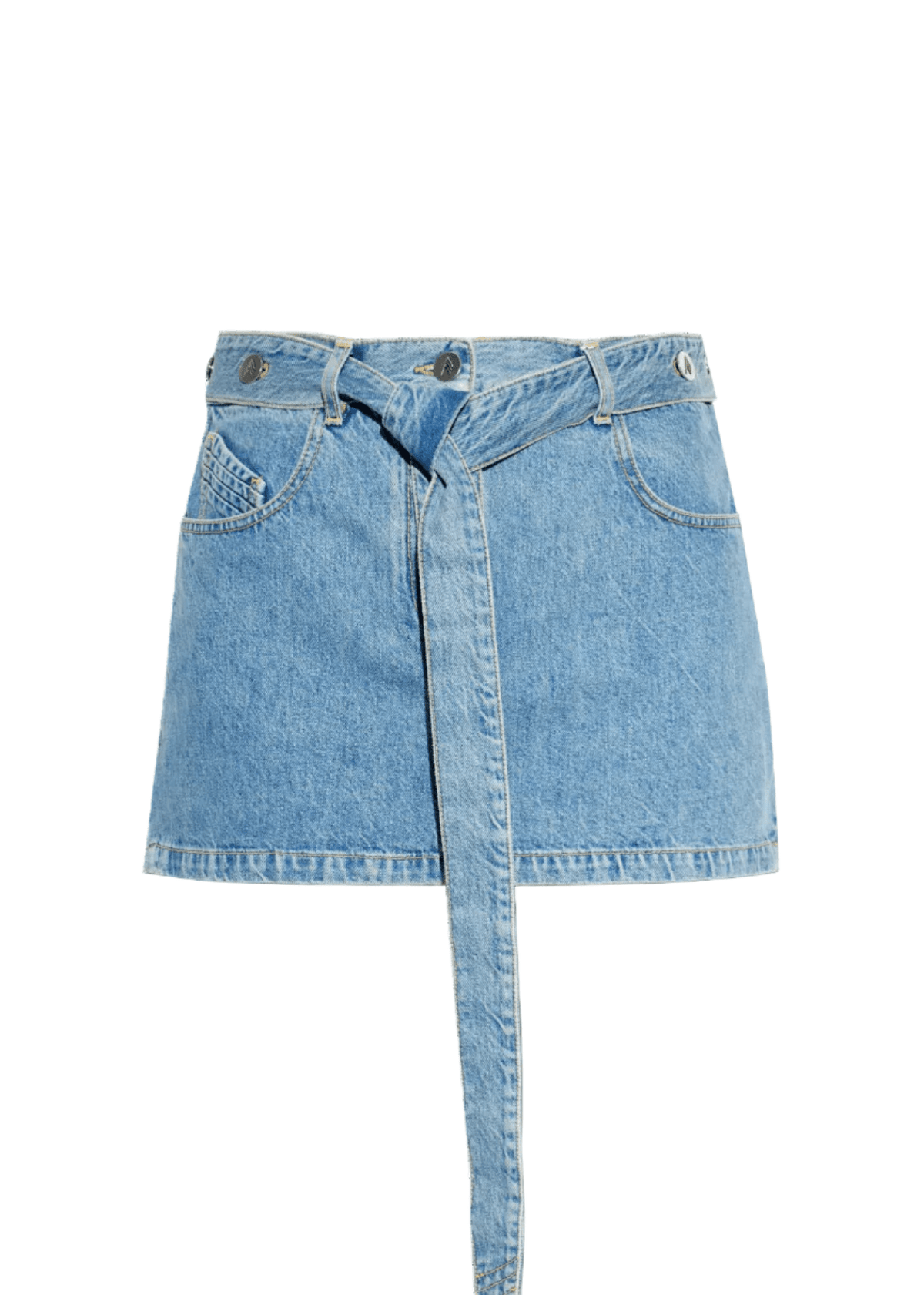 The Attico // Mini Skirt Washed Denim / Sky Blue Womens The Attico 