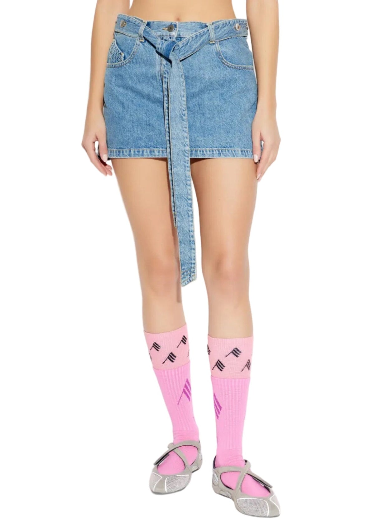 The Attico // Mini Skirt Washed Denim / Sky Blue Womens The Attico 