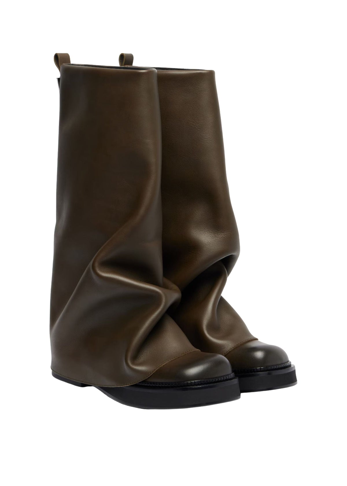 The Attico // Robin Combat Boot / Oiled Leather Faded Green Womens The Attico 