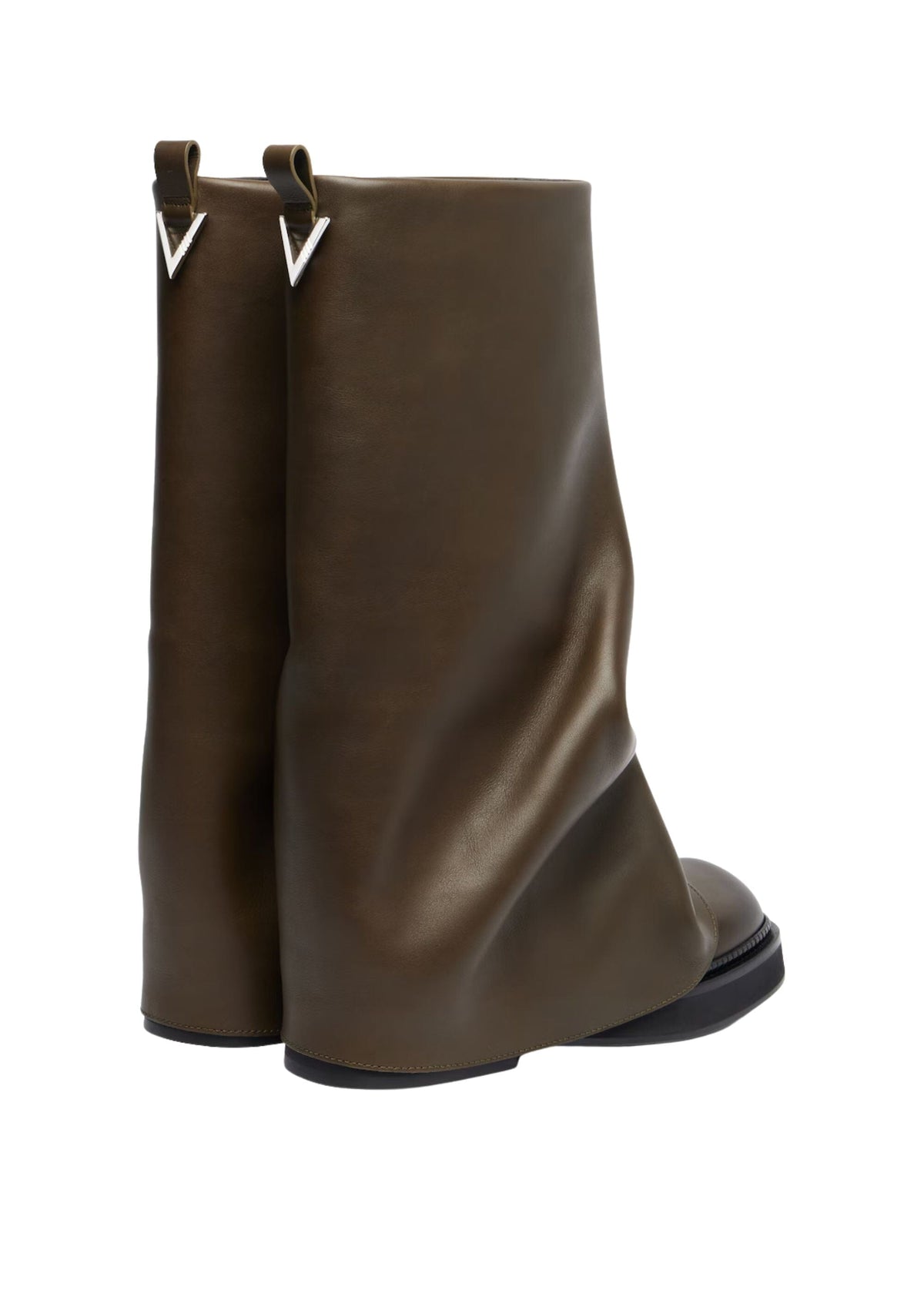 The Attico // Robin Combat Boot / Oiled Leather Faded Green Womens The Attico 