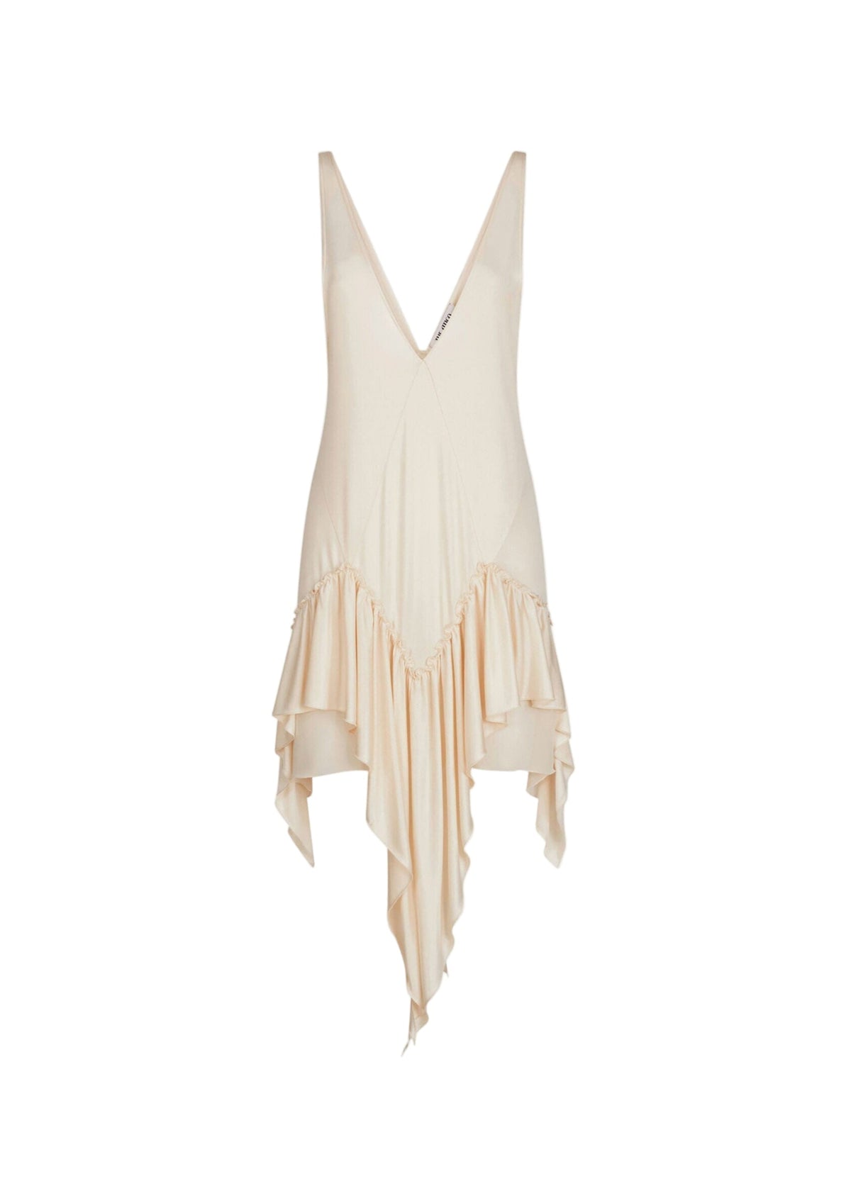 The Attico // Shiny Jersey And Georgette Mini Dress / Ivory Womens The Attico 