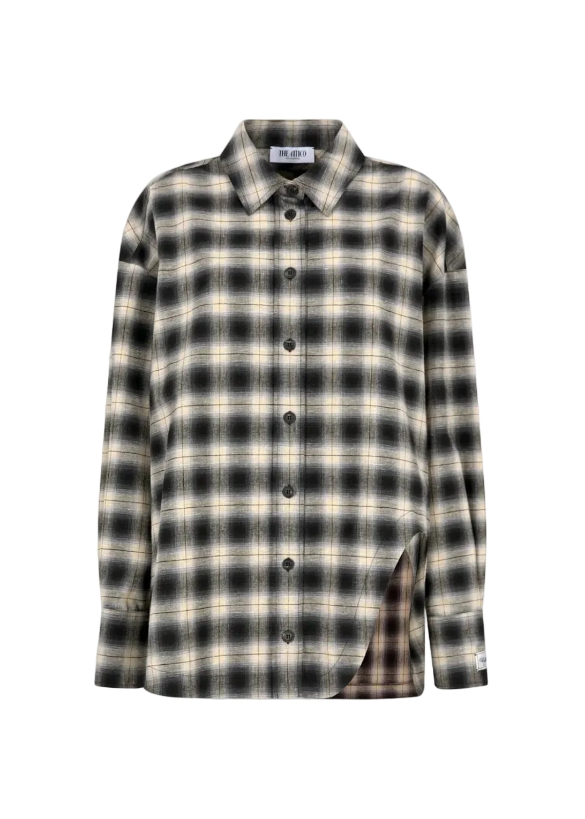 The Attico // Shirt Cotton Check / Sand & Black Womens The Attico 