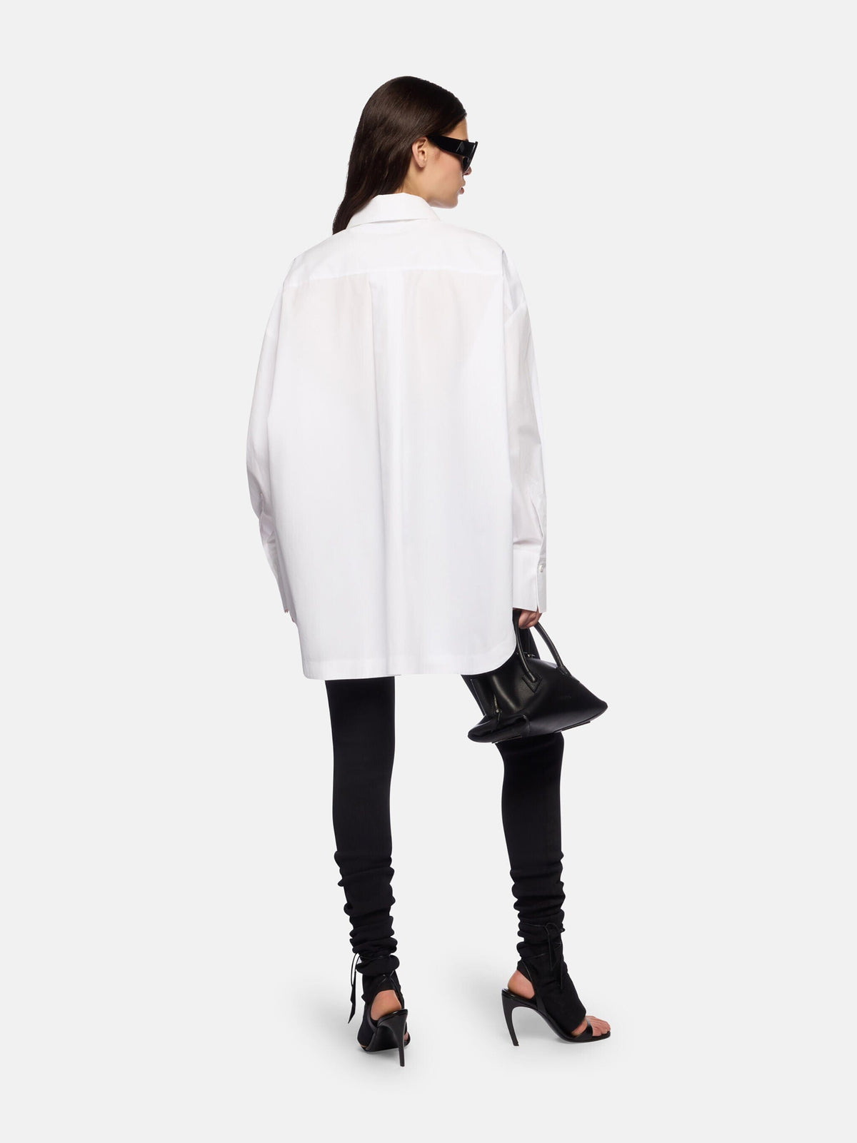 The Attico // Shirt Cotton Popeline / White & Navy Blue Womens The Attico 