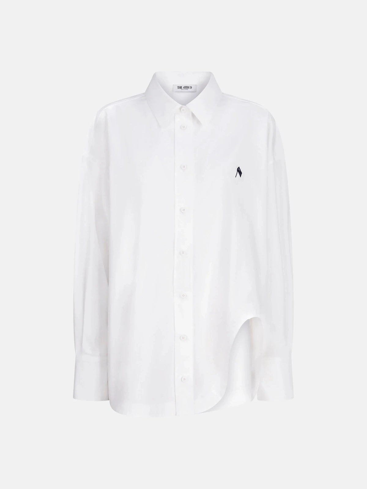 The Attico // Shirt Cotton Popeline / White & Navy Blue Womens The Attico 