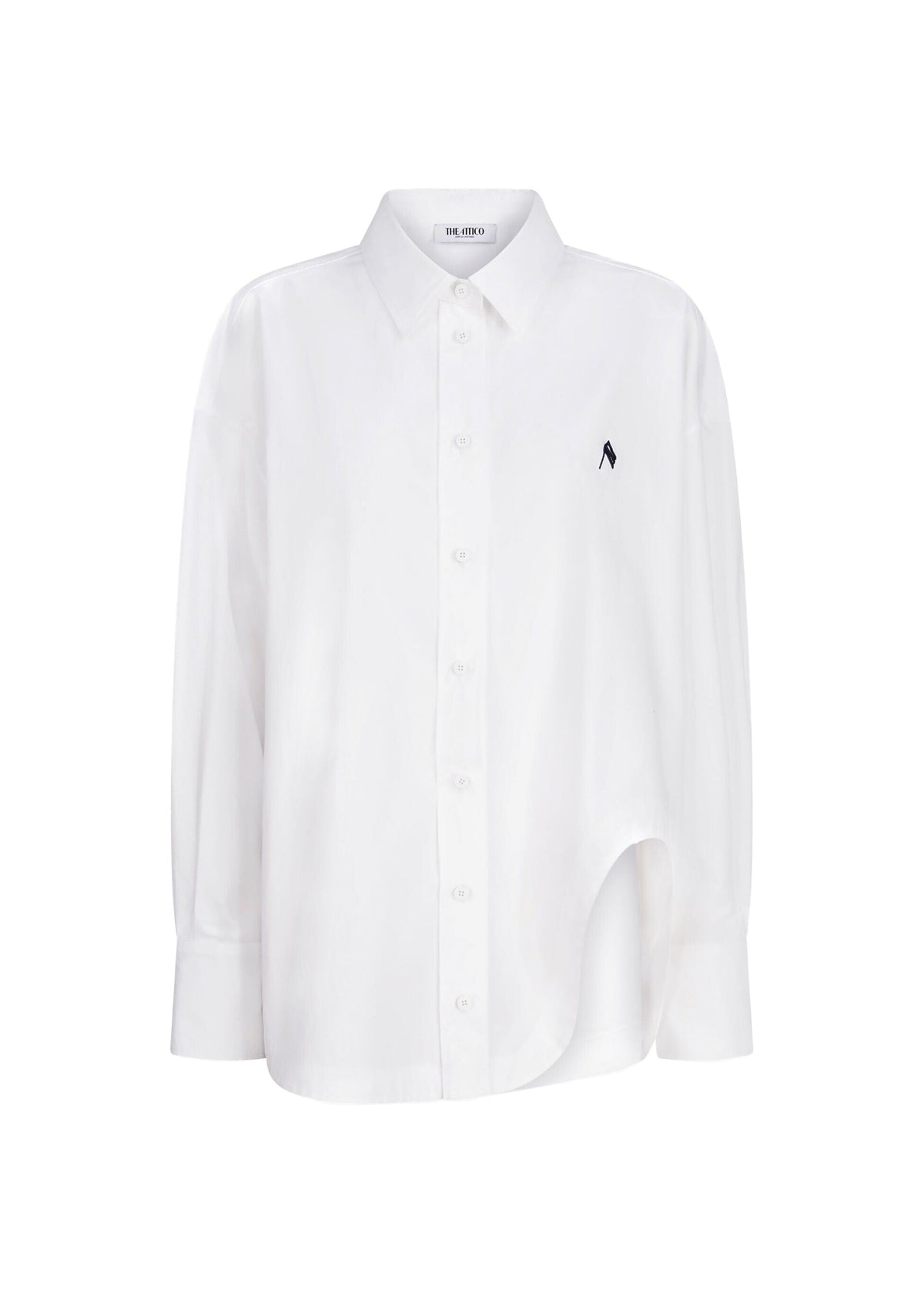 The Attico // Shirt Cotton Popeline / White & Navy Blue Womens The Attico 