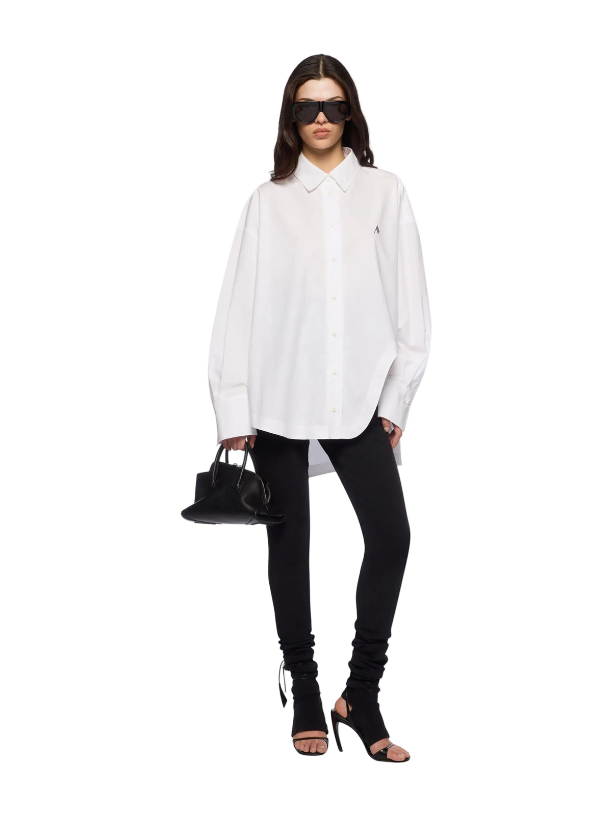 The Attico // Shirt Cotton Popeline / White & Navy Blue Womens The Attico 