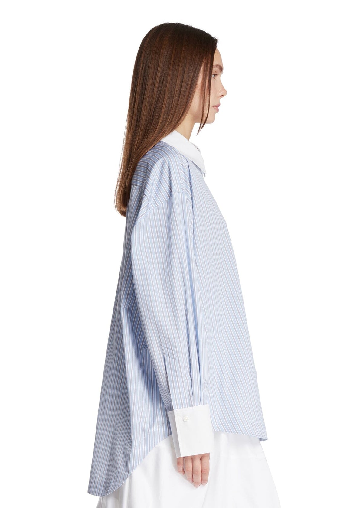 The Attico // Shirt Cotton Stripes / Light Blue & White Womens The Attico 