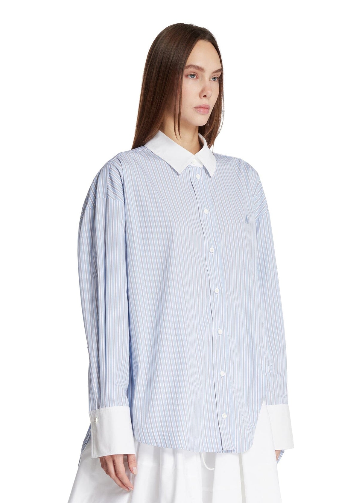 The Attico // Shirt Cotton Stripes / Light Blue & White Womens The Attico 