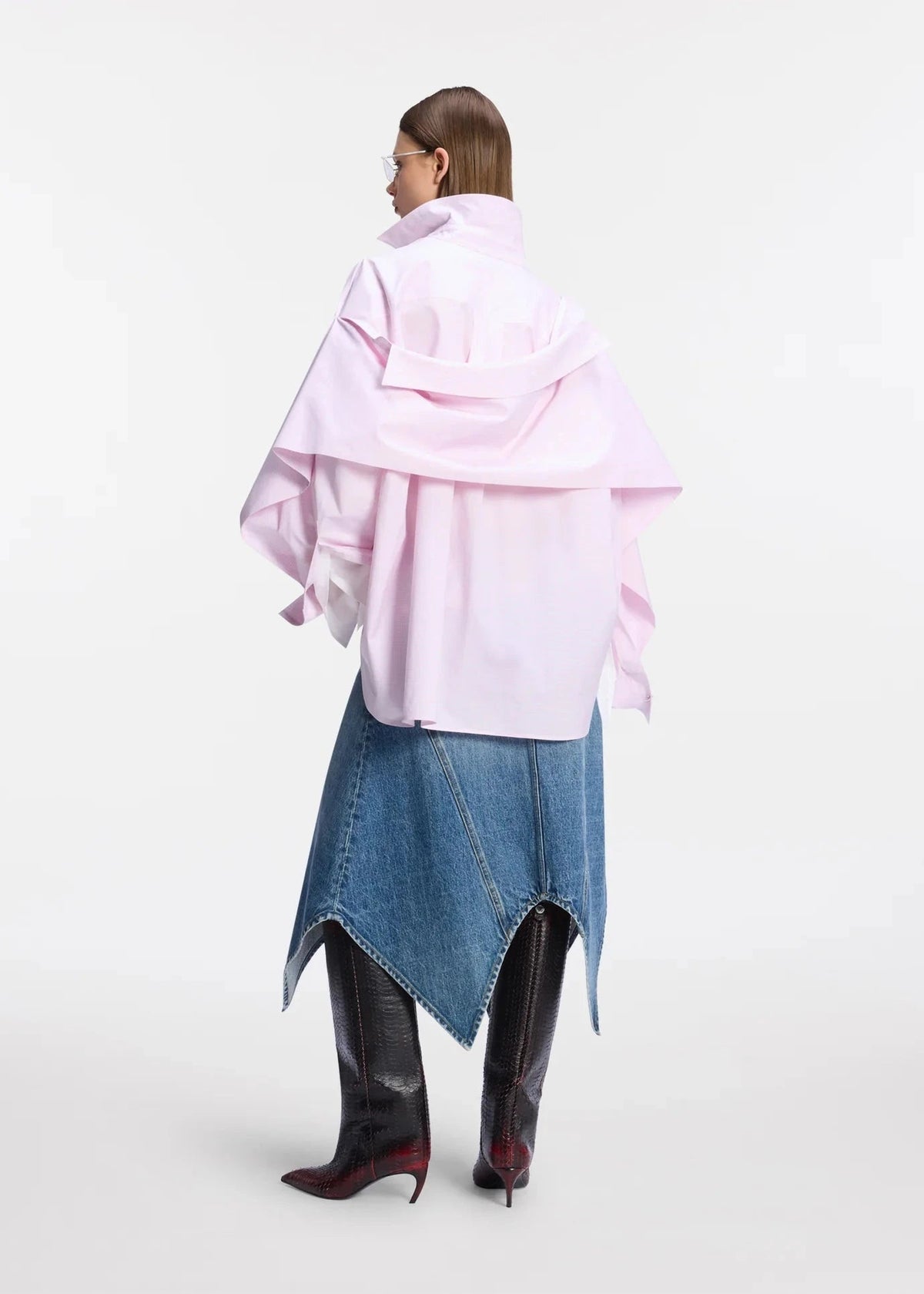 The Attico // Shirt Popeline Check / White & Pink Womens The Attico 