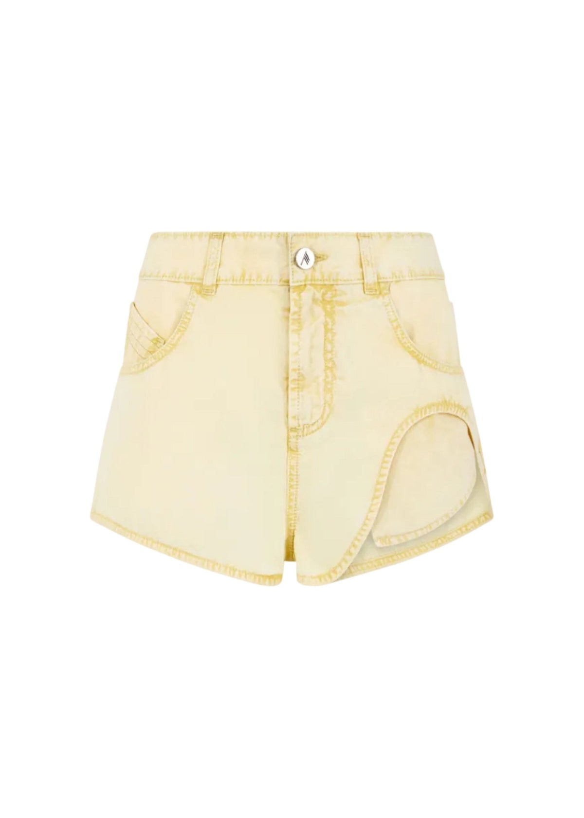 The Attico // Short Pant Murble Wash Light Canvas / Pale Yellow Womens The Attico 
