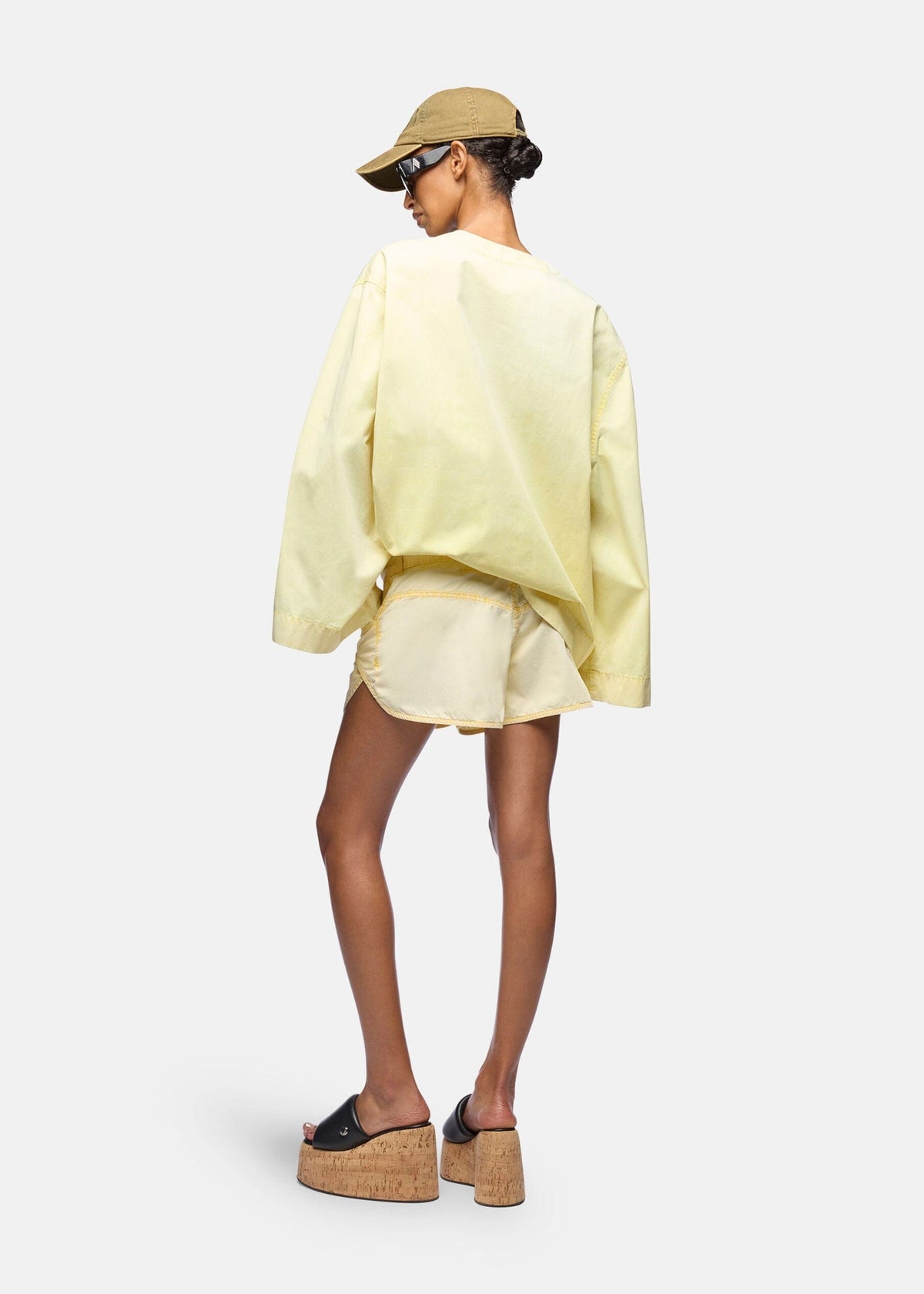 The Attico // Short Pant Murble Wash Light Canvas / Pale Yellow Womens The Attico 