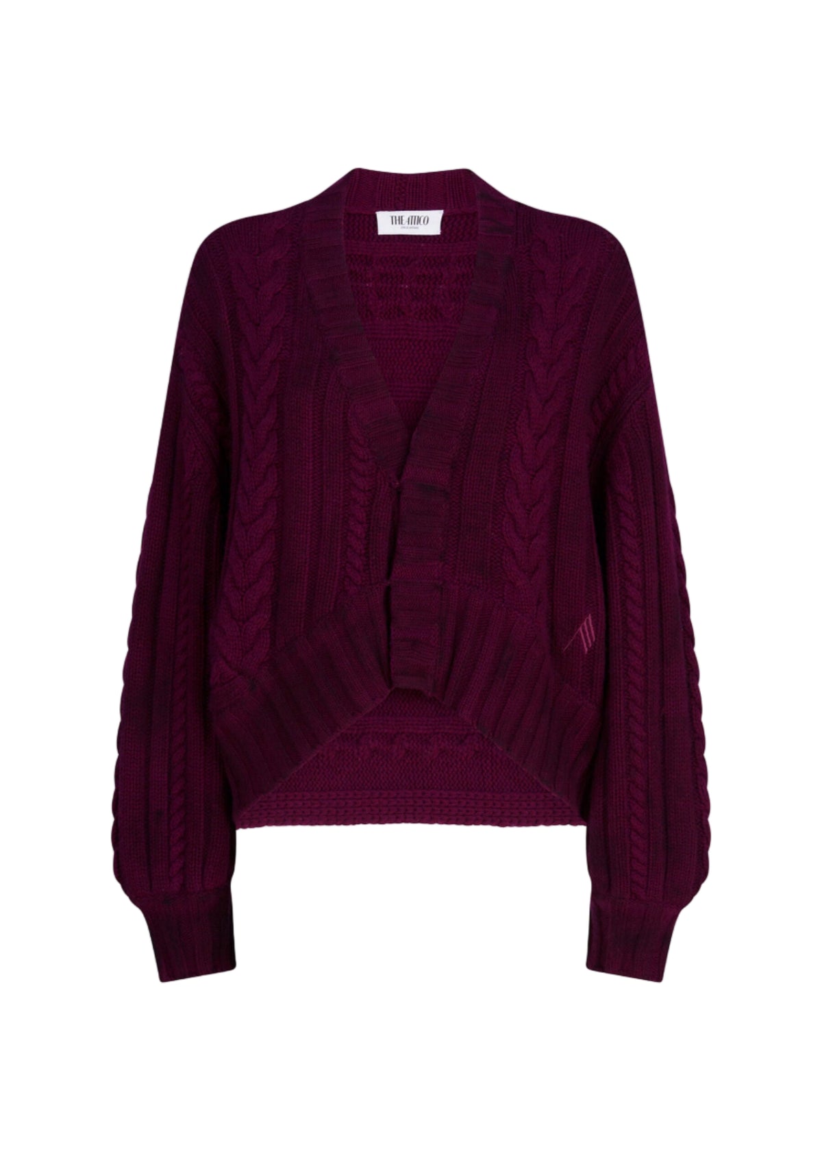 The Attico // Sprayed Cable Wool Sweater / Burgundy Womens The Attico 