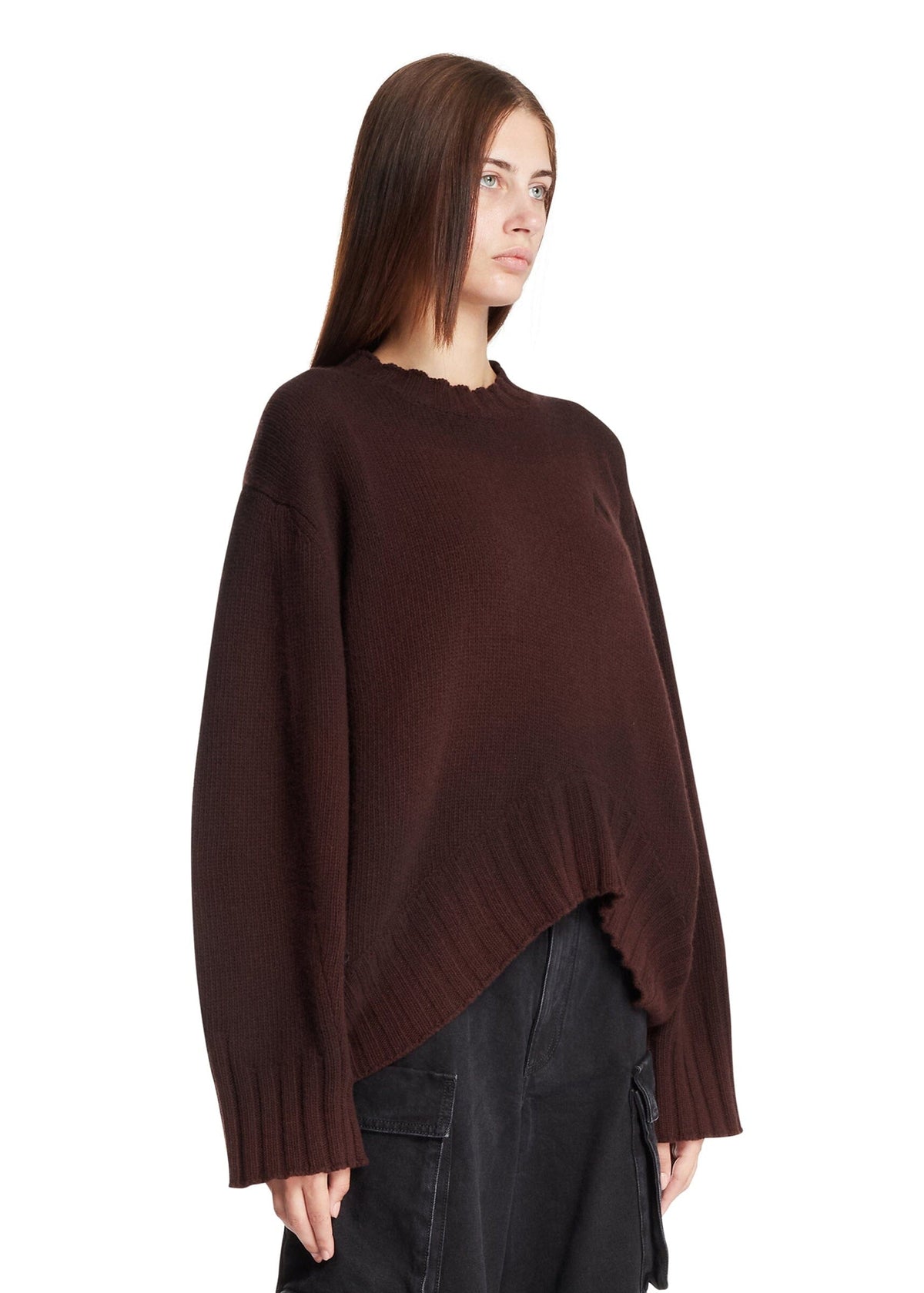 The Attico // Sprayed Wool Cashmere Sweater / Brown Womens The Attico 