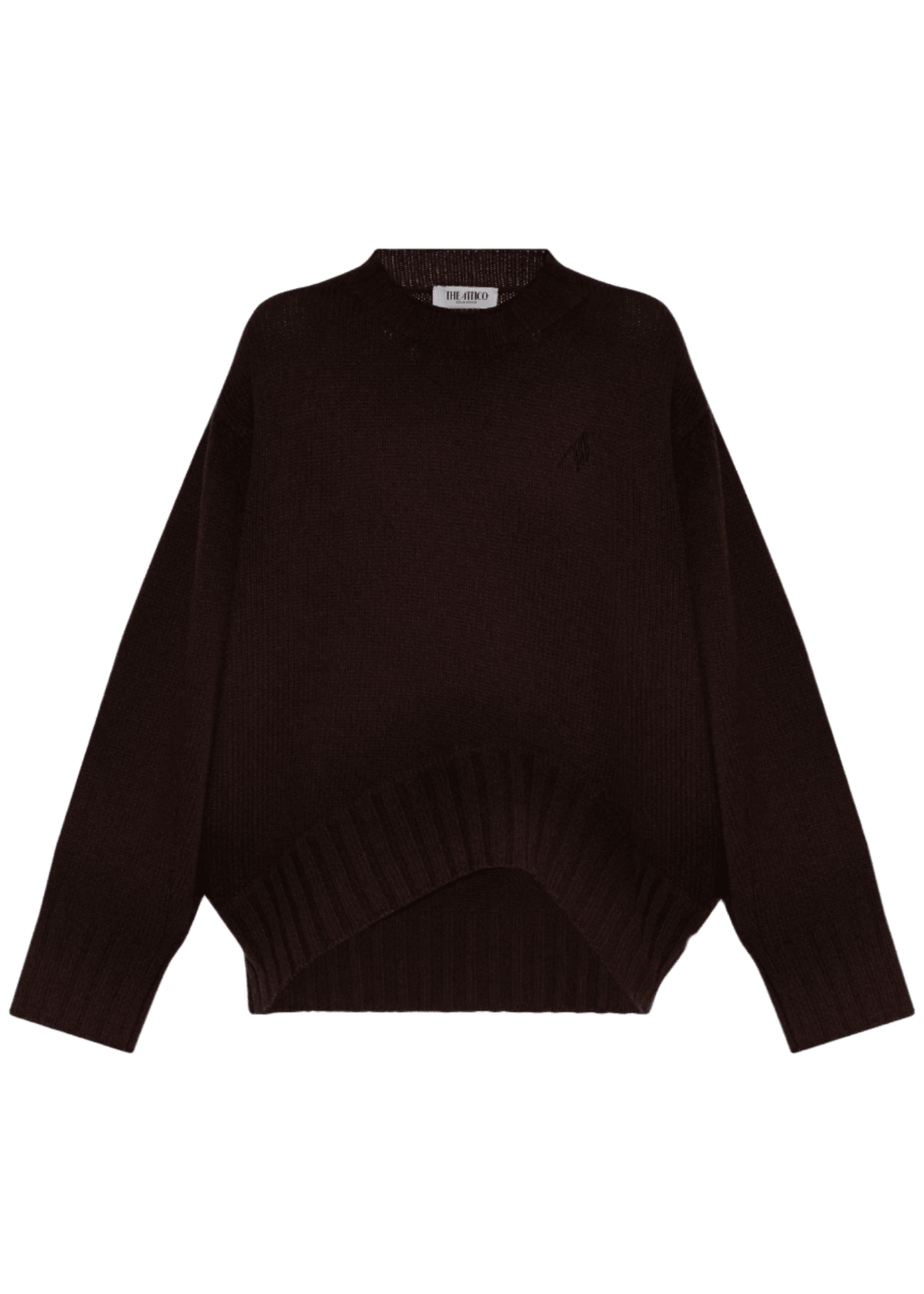 The Attico // Sprayed Wool Cashmere Sweater / Brown Womens The Attico 