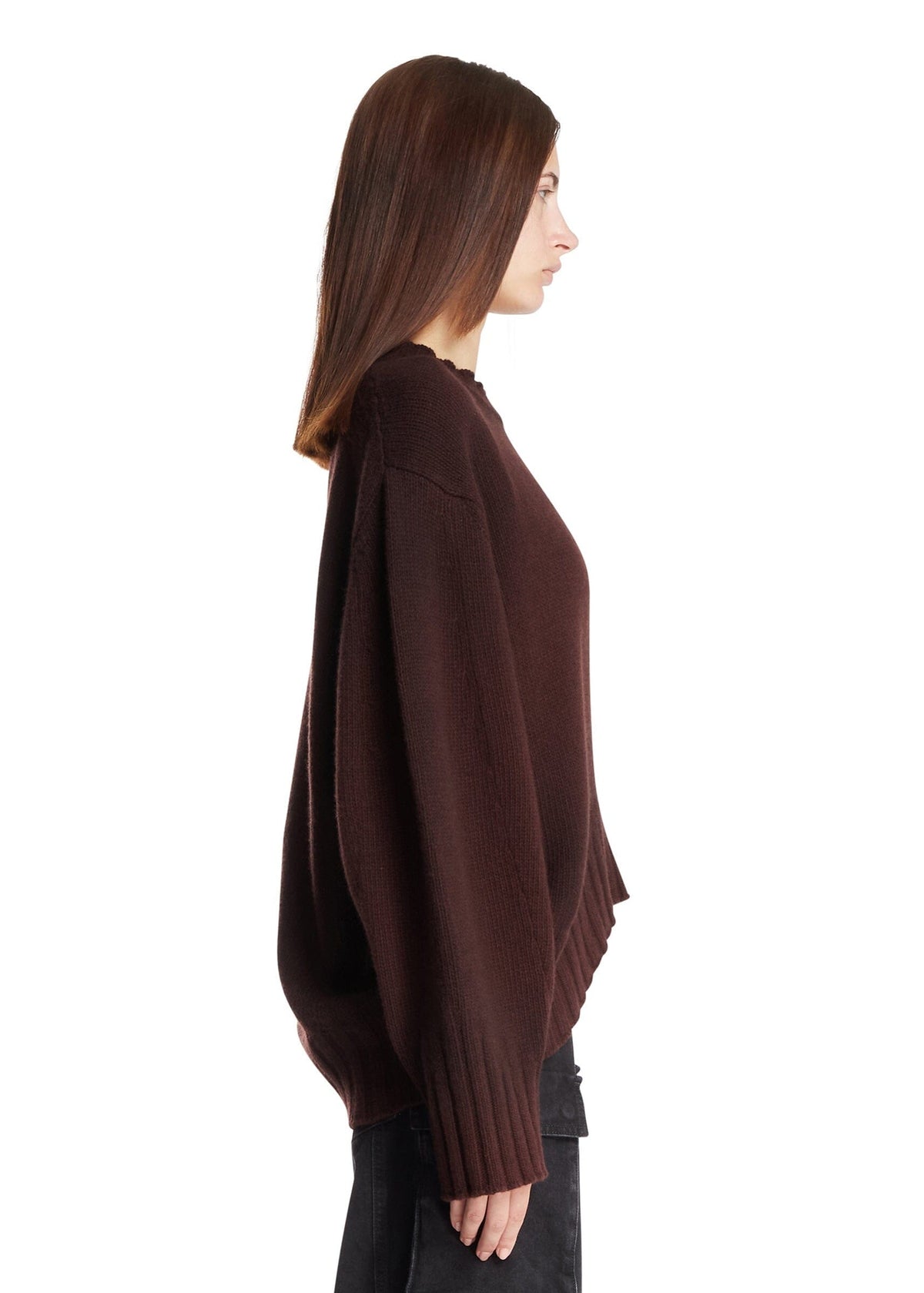 The Attico // Sprayed Wool Cashmere Sweater / Brown Womens The Attico 