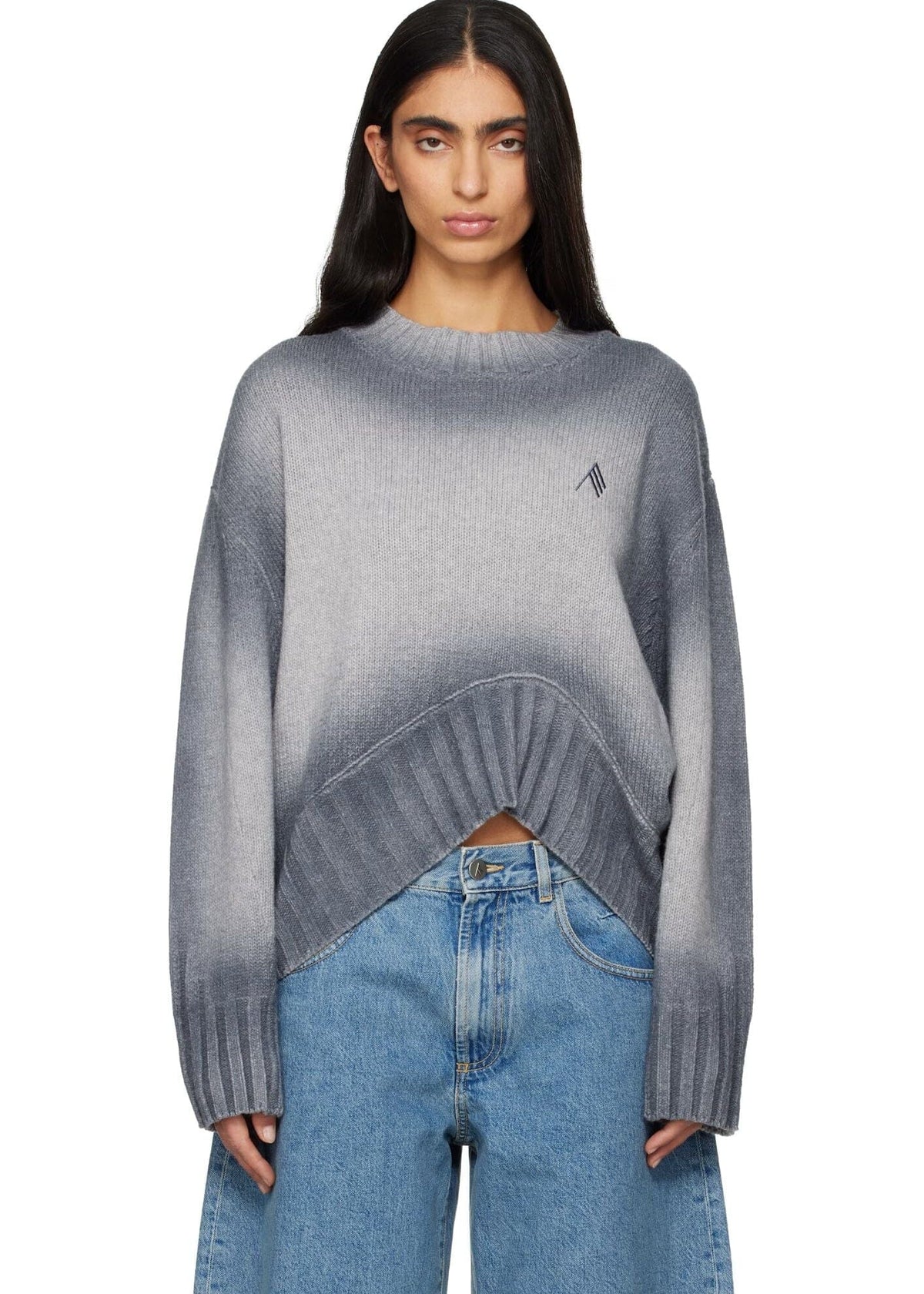 The Attico // Sweater Sprayed Wool Cashmere / Light Grey Womens The Attico 