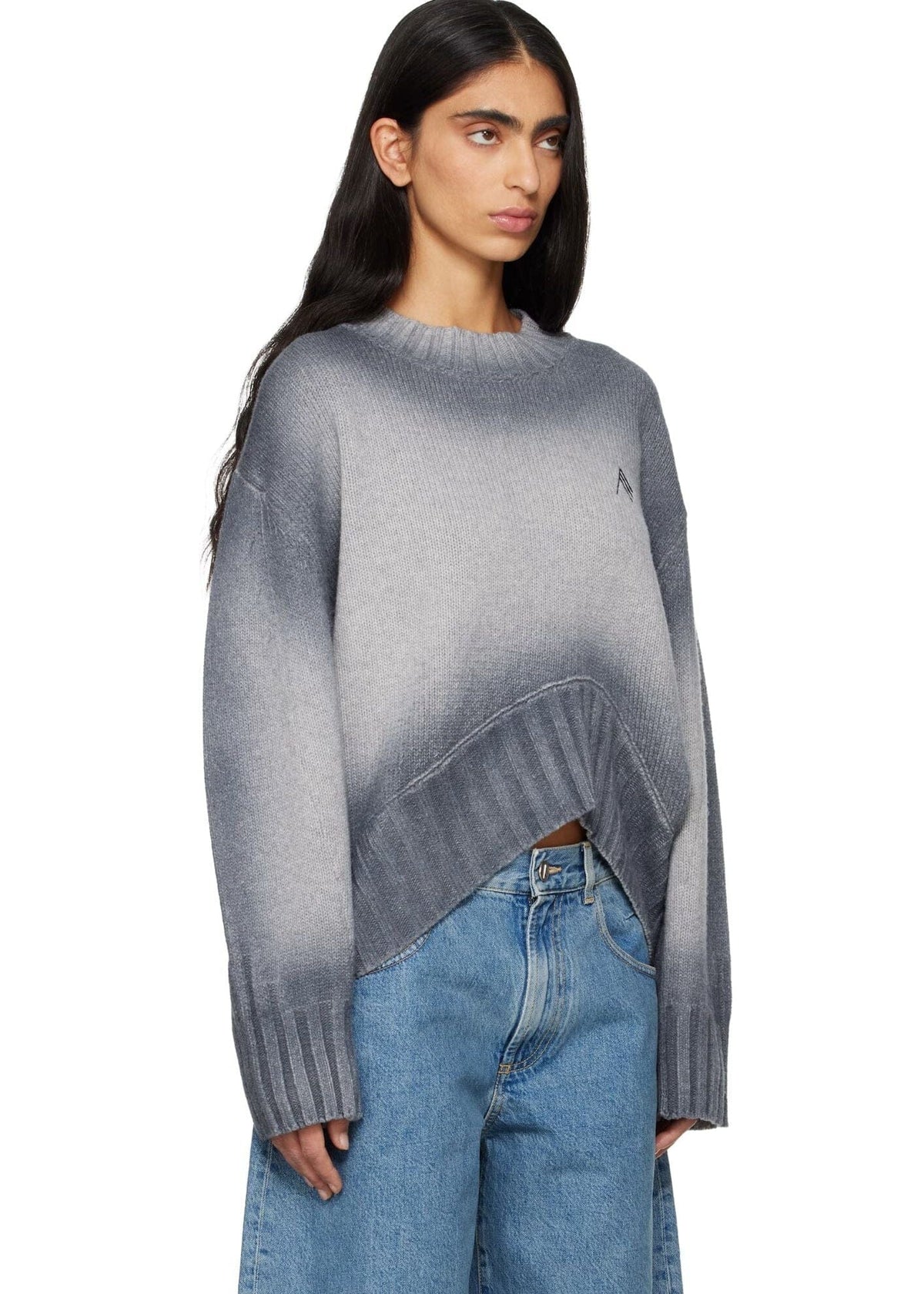 The Attico // Sweater Sprayed Wool Cashmere / Light Grey Womens The Attico 