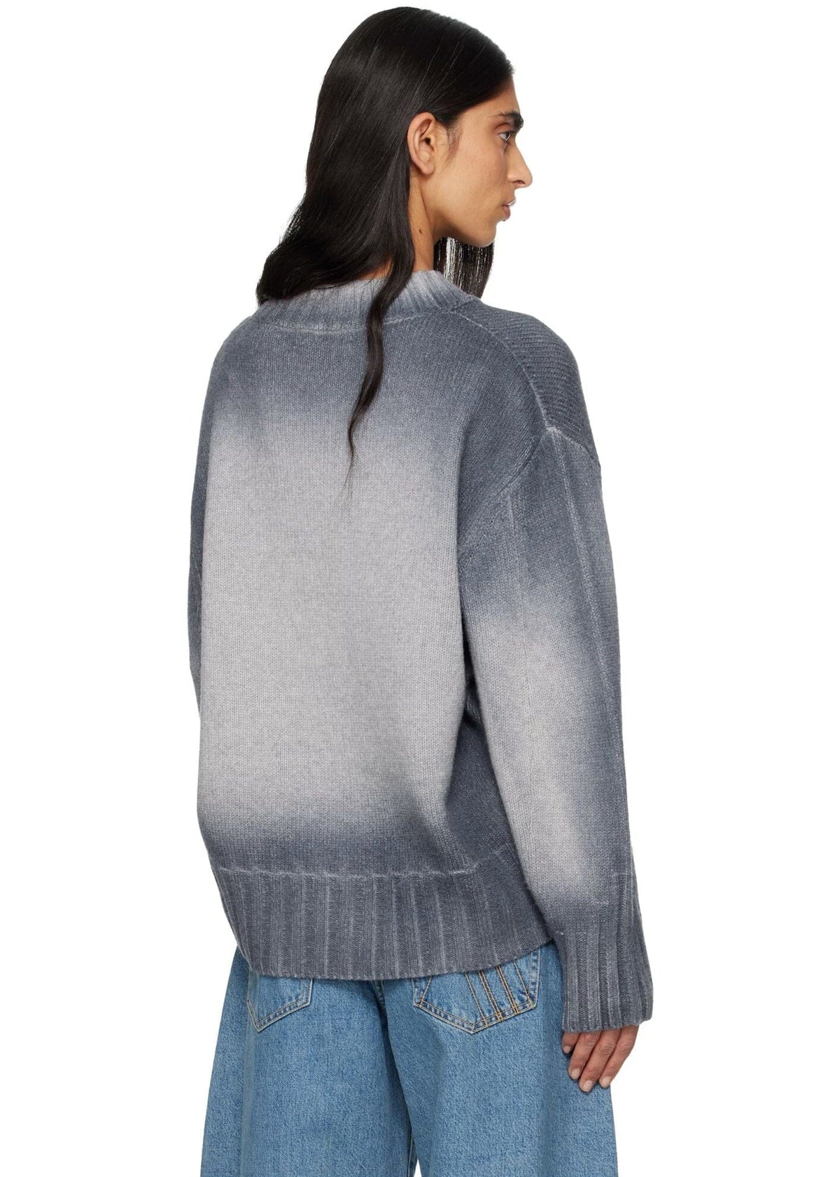 The Attico // Sweater Sprayed Wool Cashmere / Light Grey Womens The Attico 