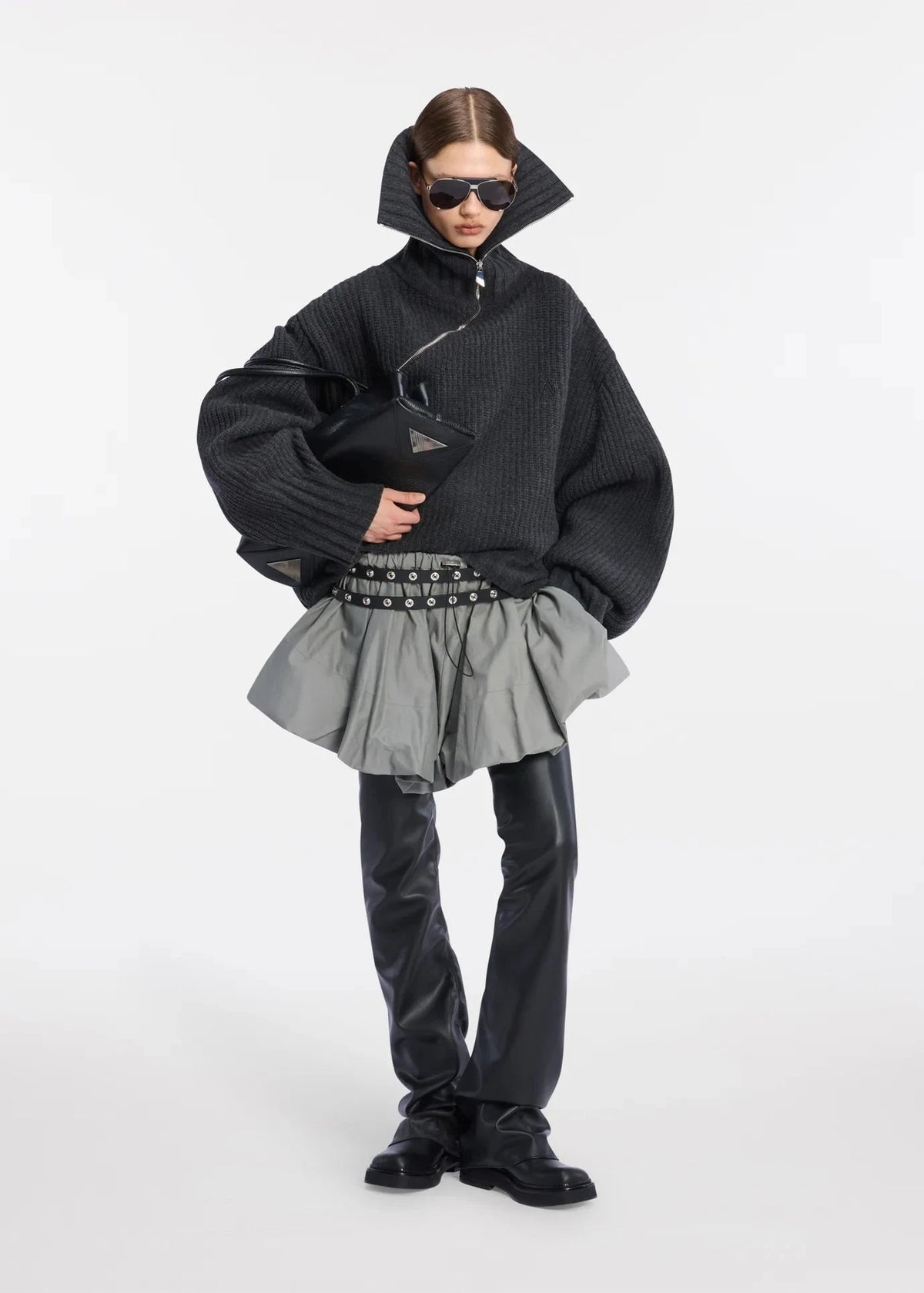 The Attico // Sweater Wool Cashmere / Dark Grey Womens The Attico 