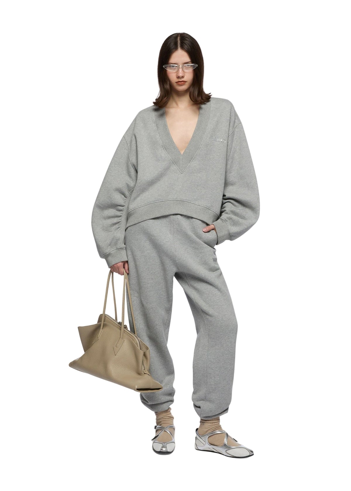 The Attico // Sweatshirt American Fleece / Light Grey Melange Womens The Attico 