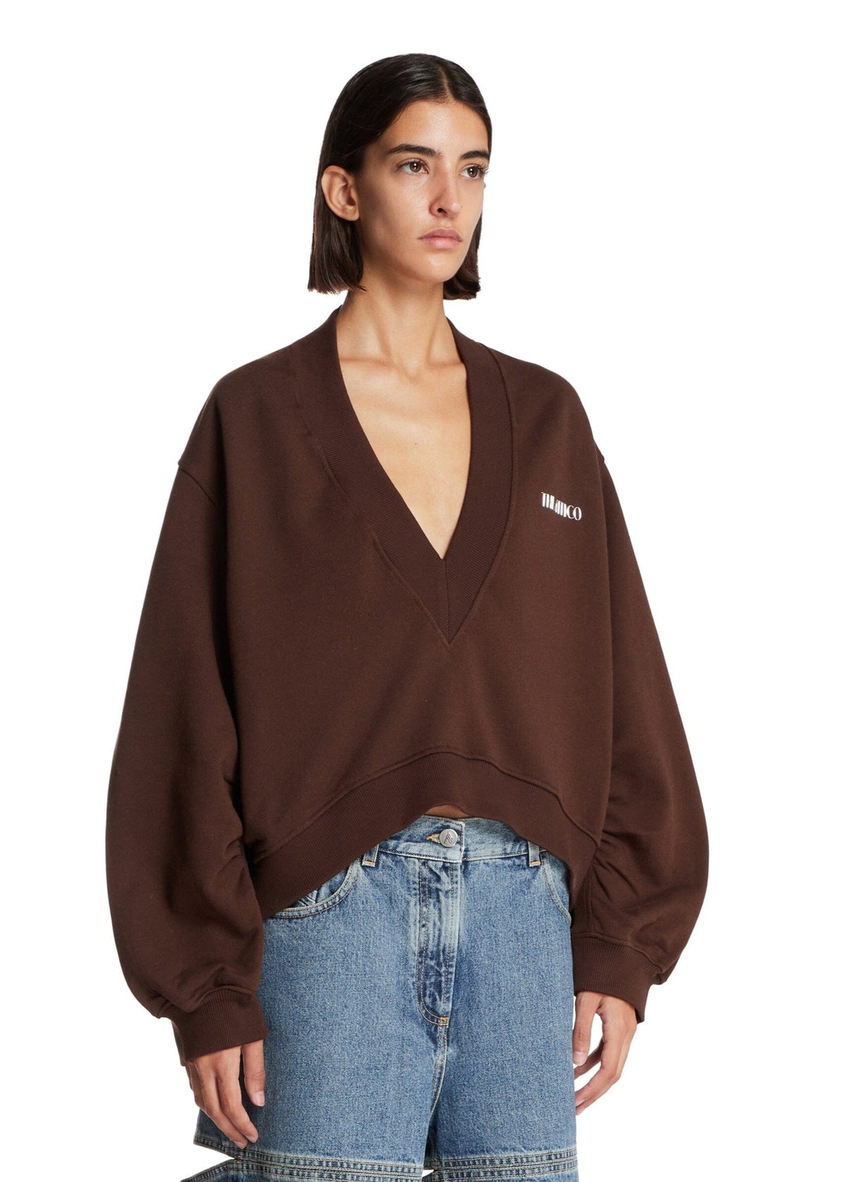 The Attico // Sweatshirt Double American Fleece / Dark Brown Womens The Attico 