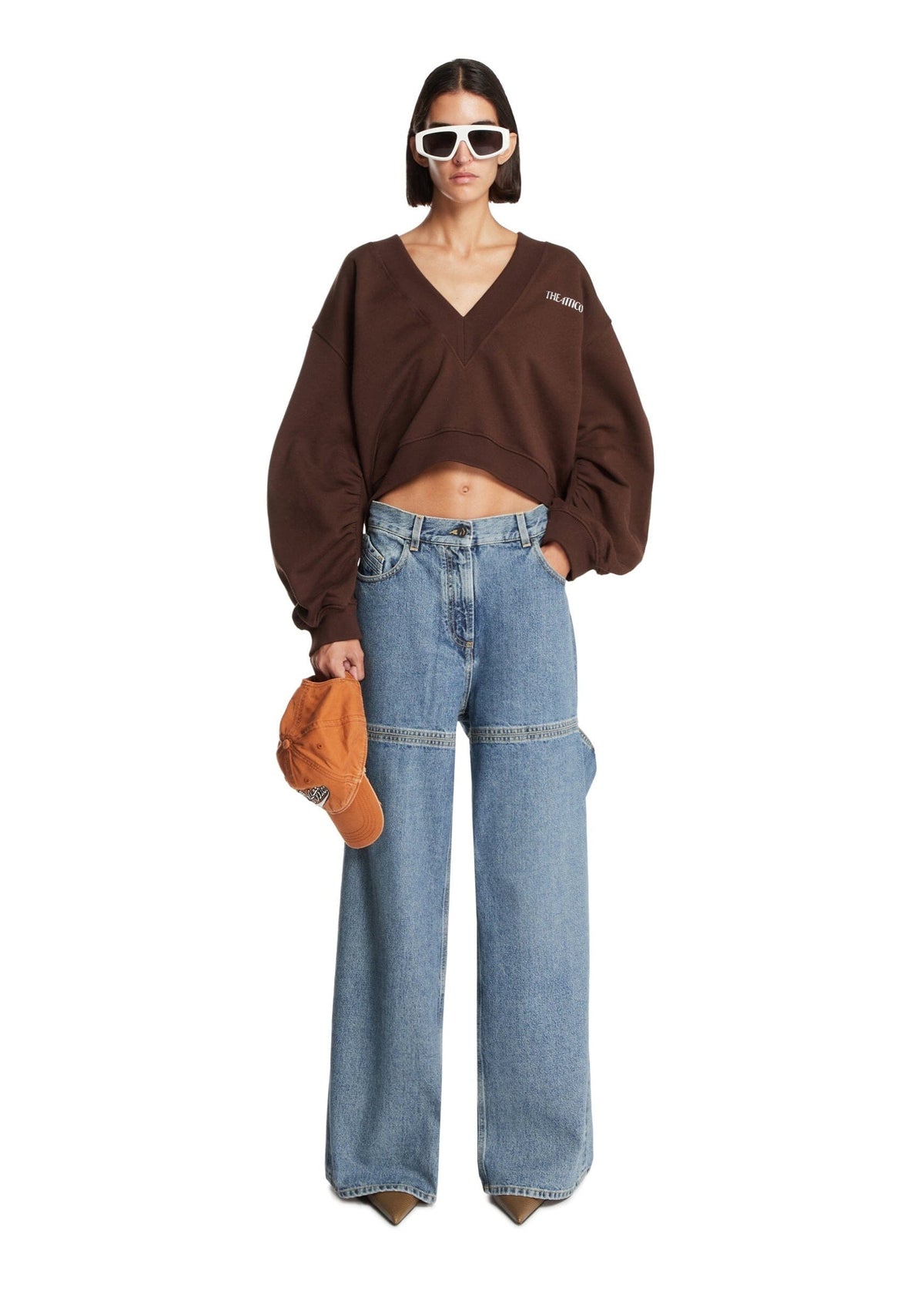The Attico // Sweatshirt Double American Fleece / Dark Brown Womens The Attico 