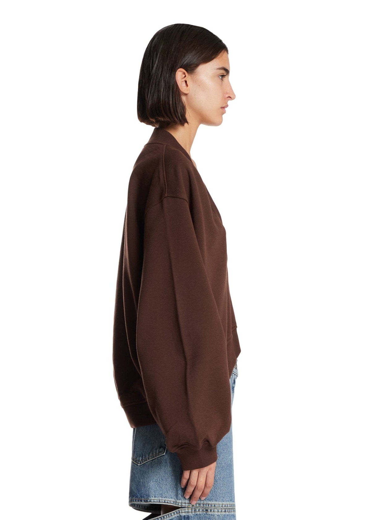 The Attico // Sweatshirt Double American Fleece / Dark Brown Womens The Attico 