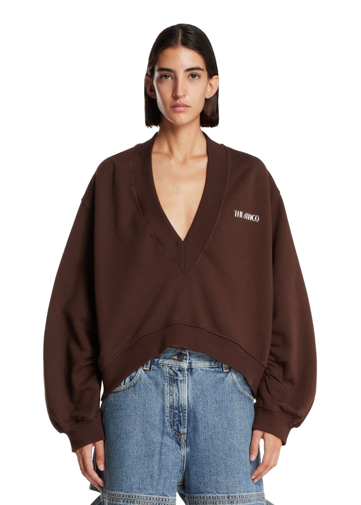 The Attico // Sweatshirt Double American Fleece / Dark Brown Womens The Attico 