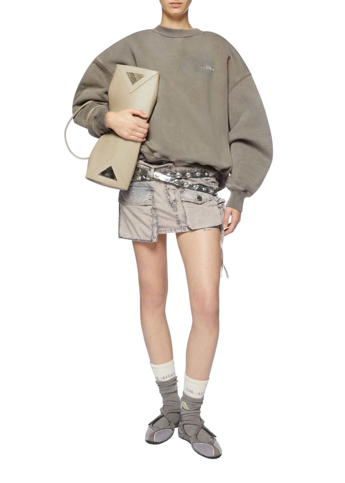The Attico // Sweatshirt Heavy Jersey / Light Grey Melange Womens The Attico 