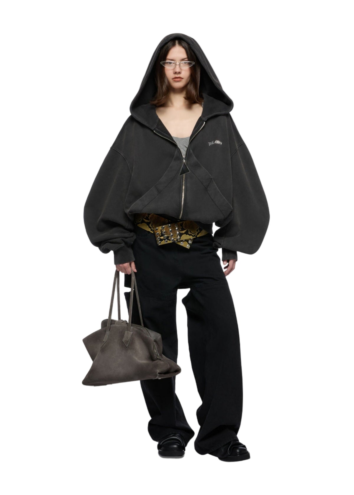 The Attico // Sweatshirt Zip American Fleece / Black Fade Womens The Attico 