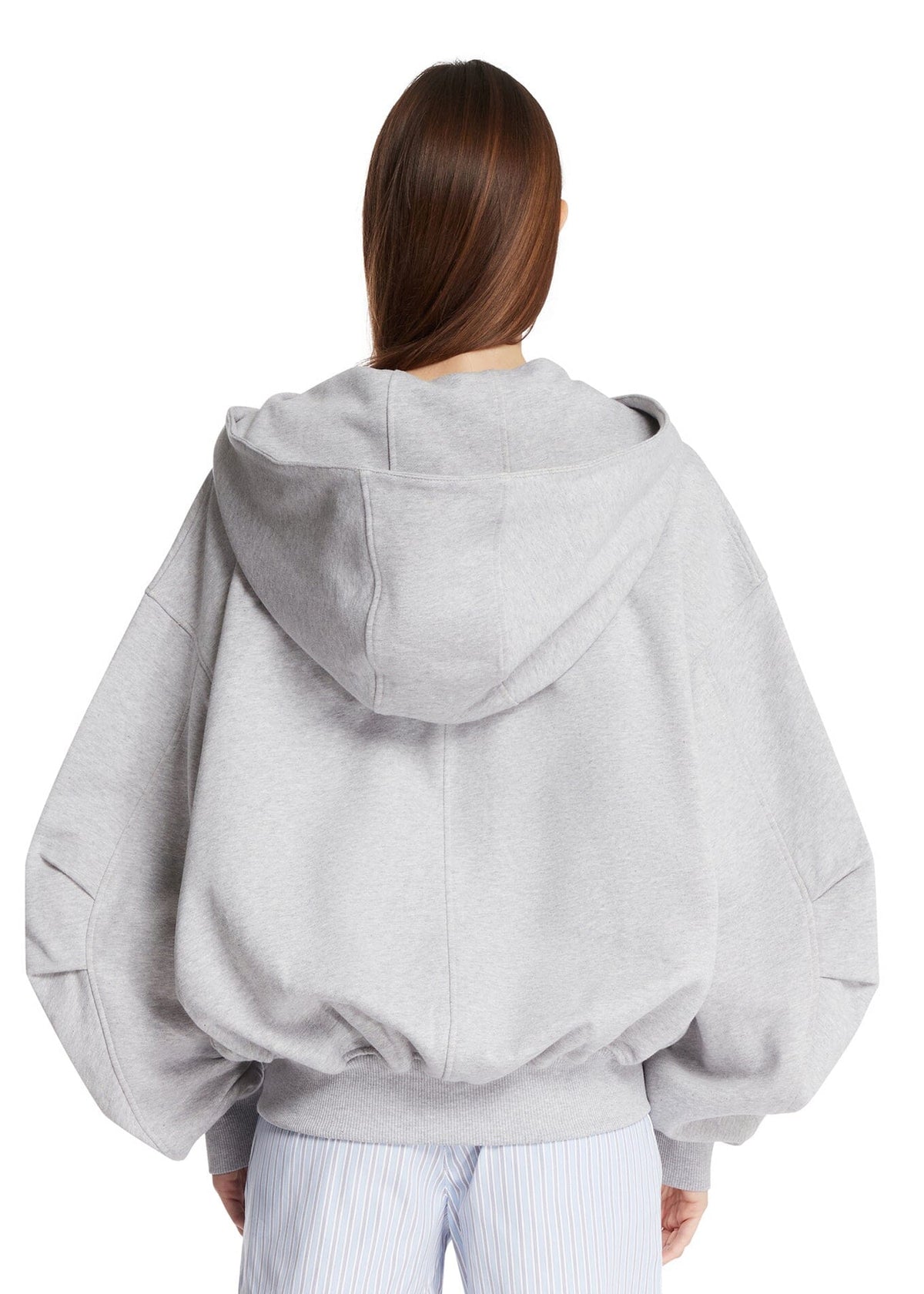 The Attico // Sweatshirt Zip American Fleece / Light Grey Melange Womens The Attico 
