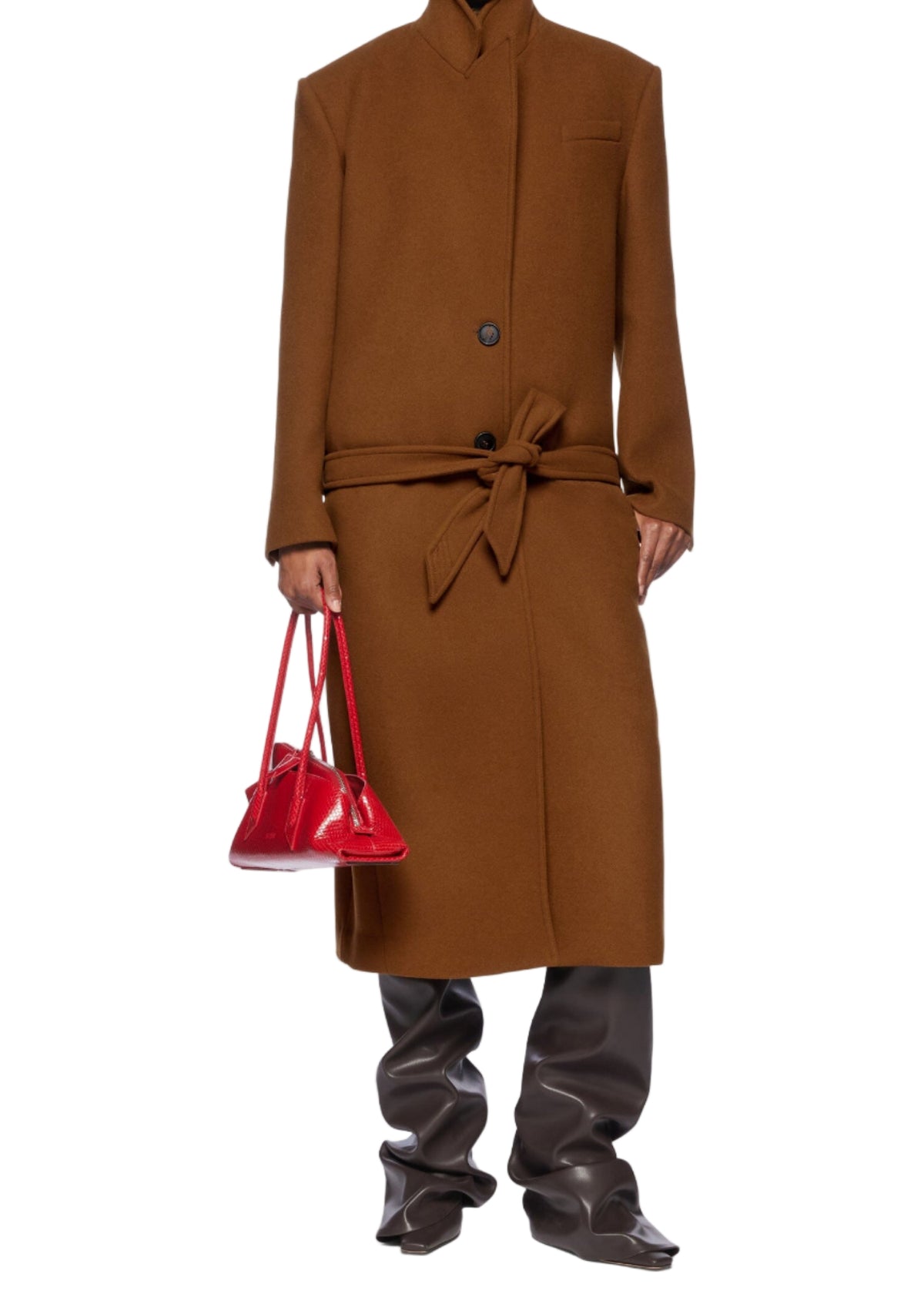 The Attico // Twill Wool Cloth Long Coat / Camel Womens The Attico 