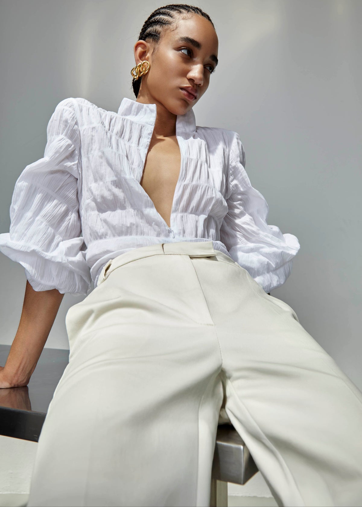 The Latest // Dalila Blouse / White Womens The Latest 