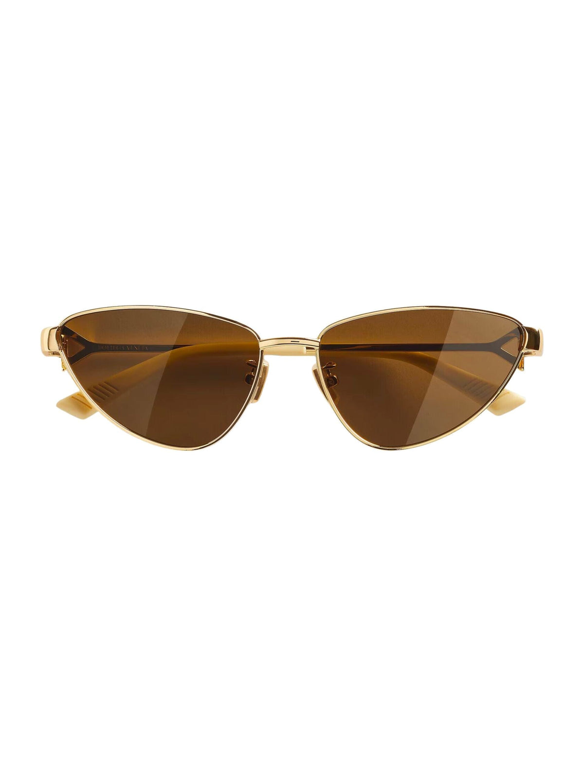 Turn Cat-Eye Sunglasses / Gold &amp; Brown Womens Bottega Veneta 