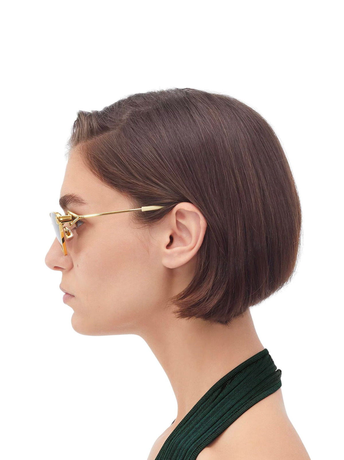 Turn Cat-Eye Sunglasses / Gold &amp; Brown Womens Bottega Veneta 