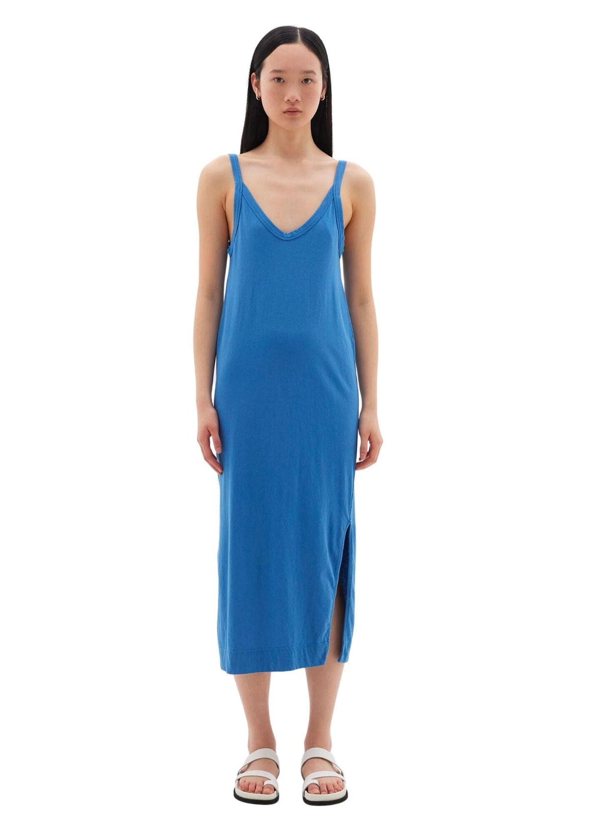 V Neck Jersey Slip Dress / Dutch Blue Womens Bassike 