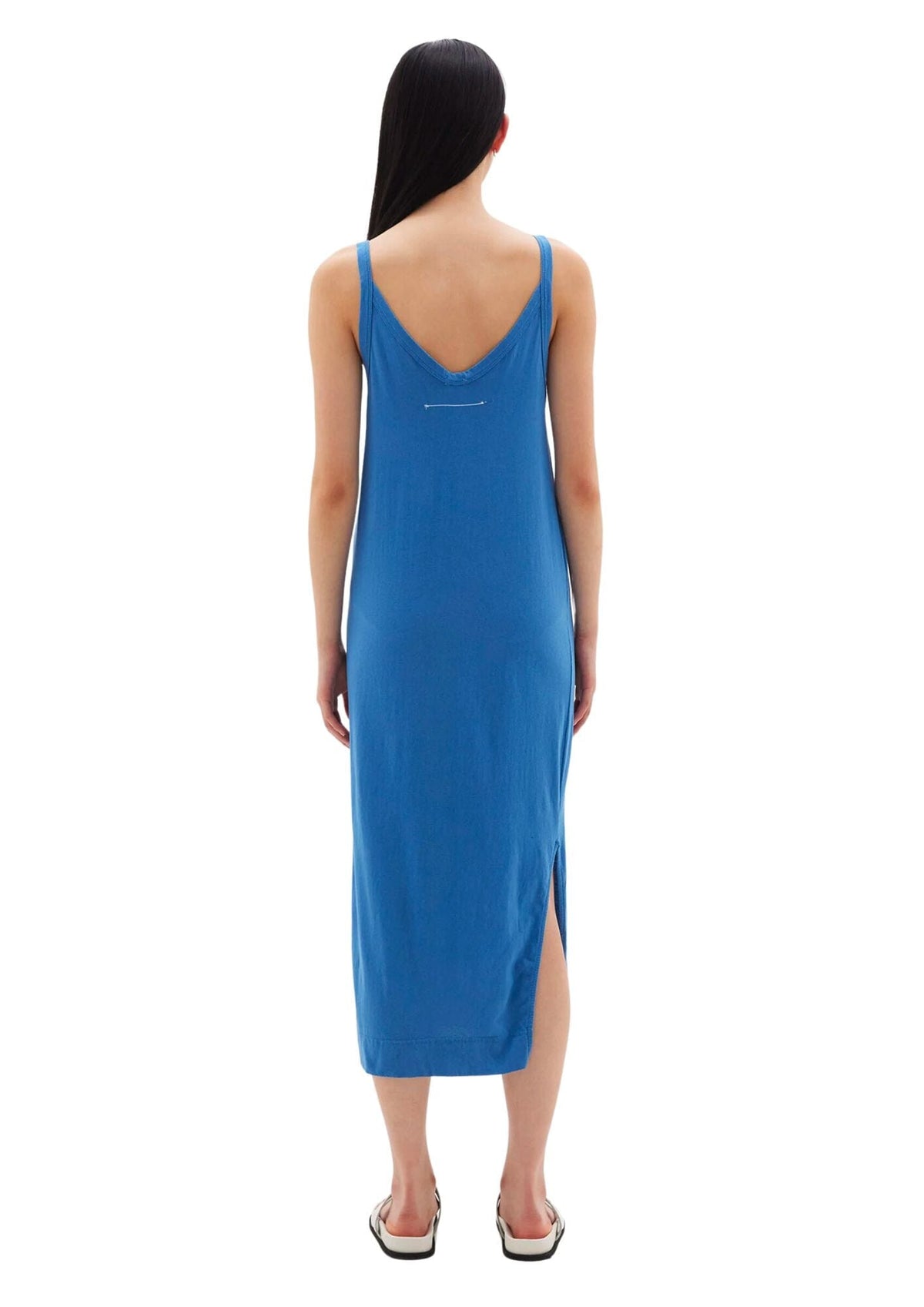 V Neck Jersey Slip Dress / Dutch Blue Womens Bassike 