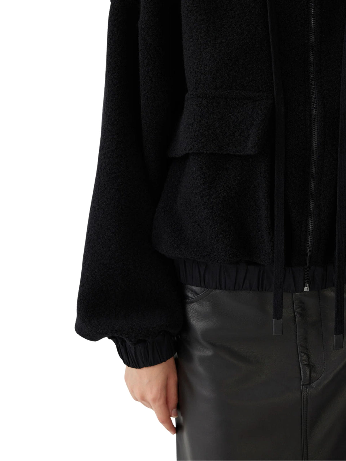 Woollen Zip Front Jacket / Black Womens Bassike 