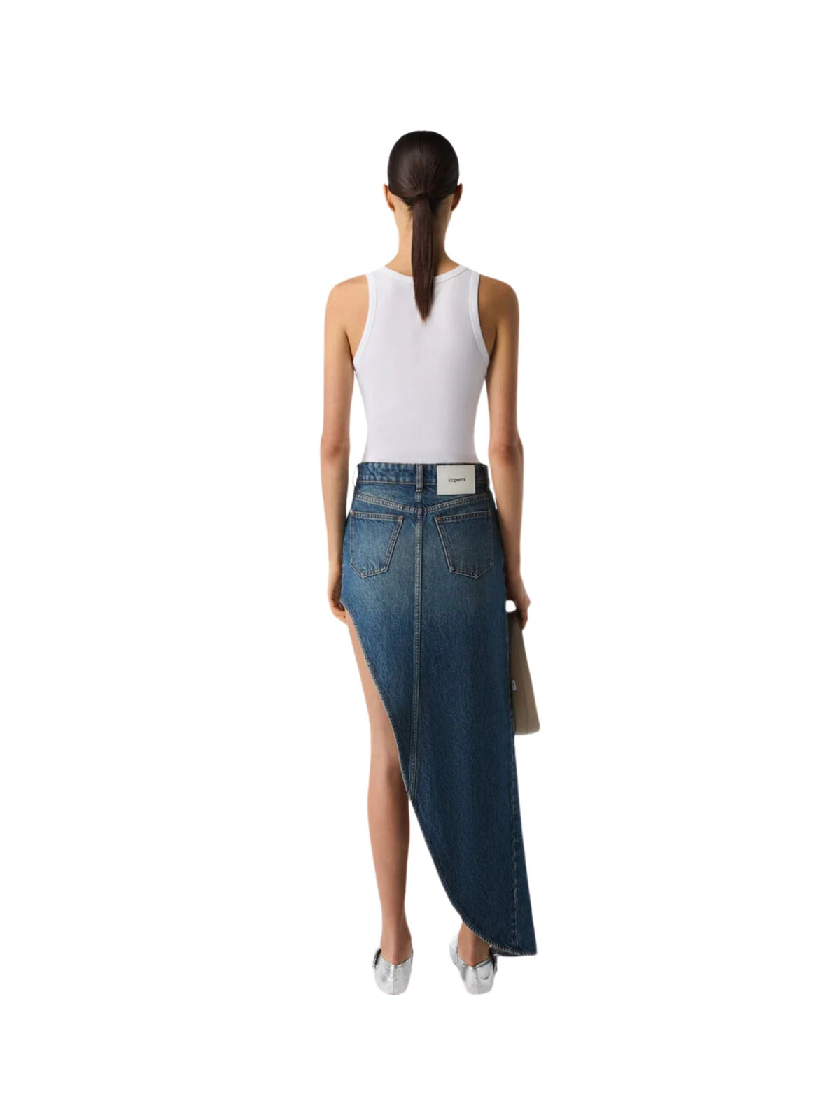 Woven One Leg Denim Skirt / Blue Womens Coperni 