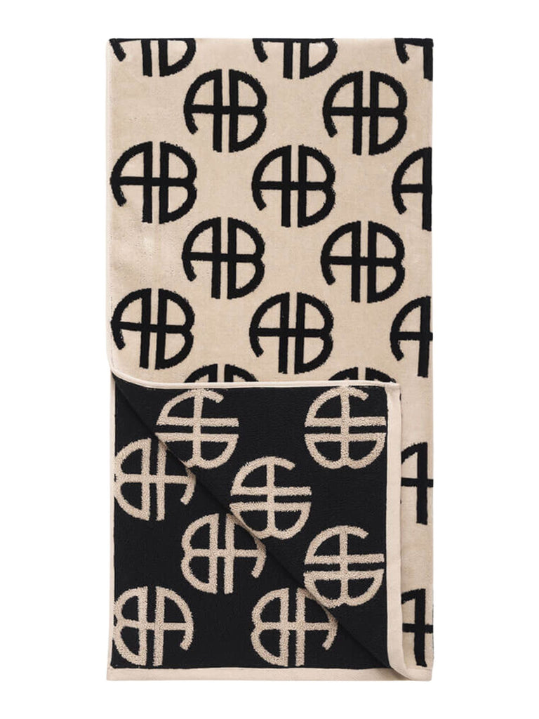 ANINE BING Bahia Towel - Lavender Monogram Print