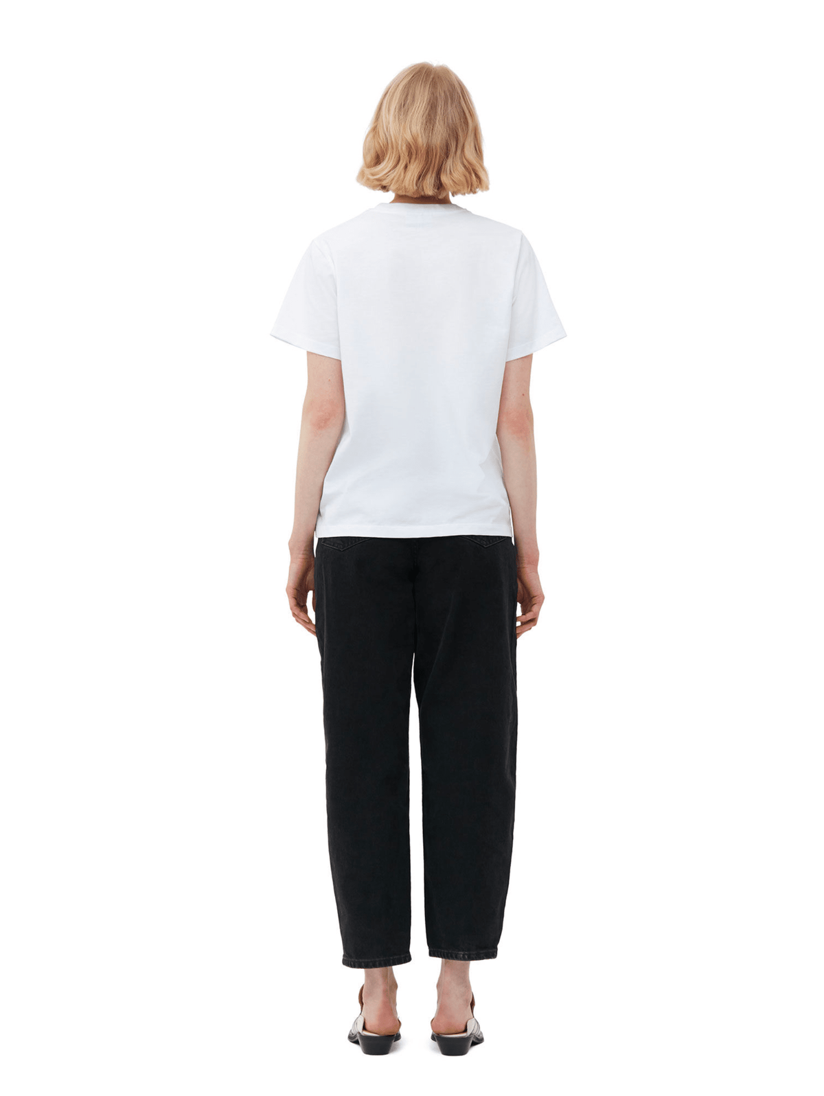 Basic Jersey Yellow Bunny Relaxed T-Shirt / Bright White Womens GANNI 