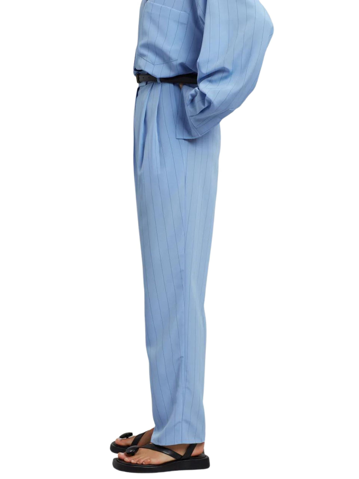 Bea Fluid Stripe Suit Pants / Powder Blue Womens Frankie Shop 