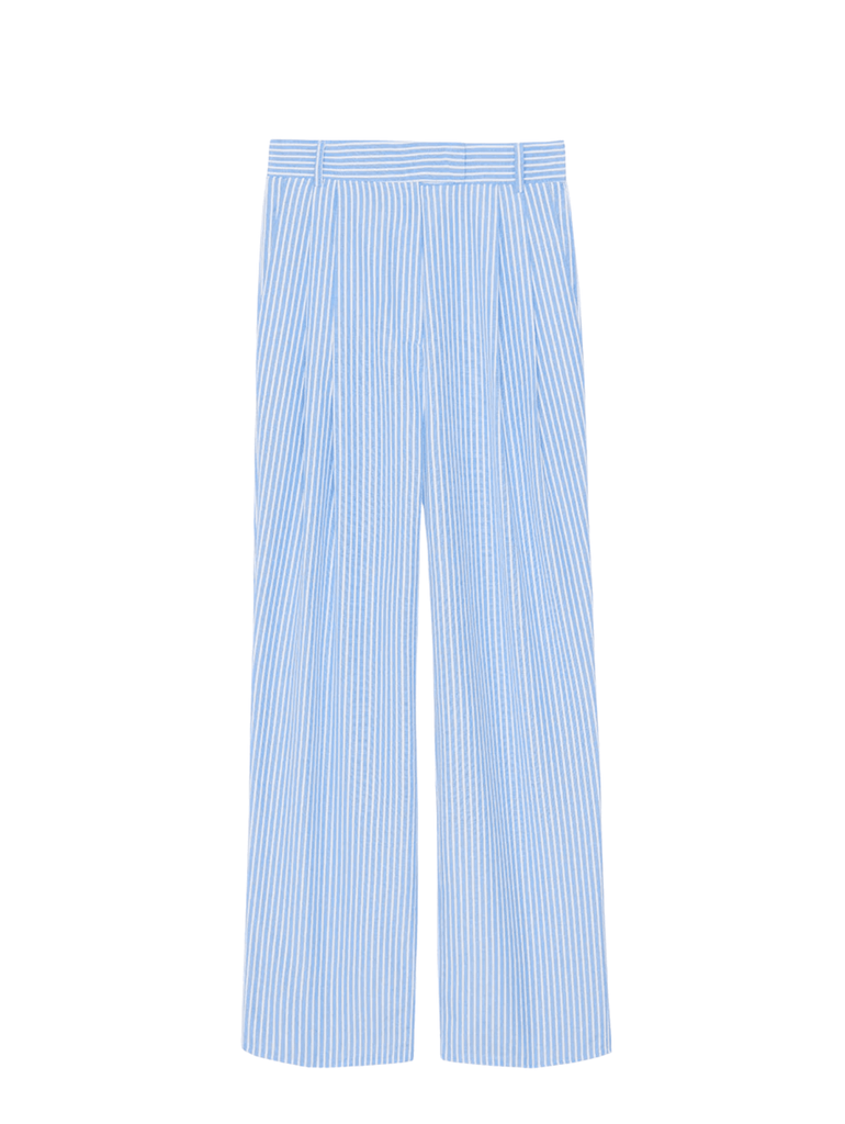 FRANKIE SHOP Bea Stripe Suit Pants / Light Blue & White - Seletti