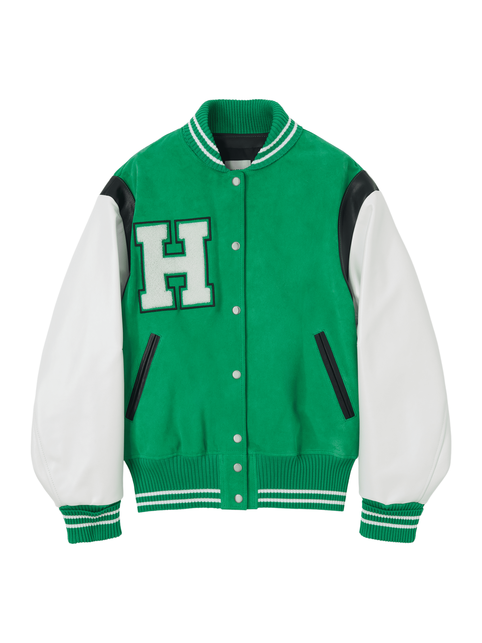 Green and white bomber jacket outlet