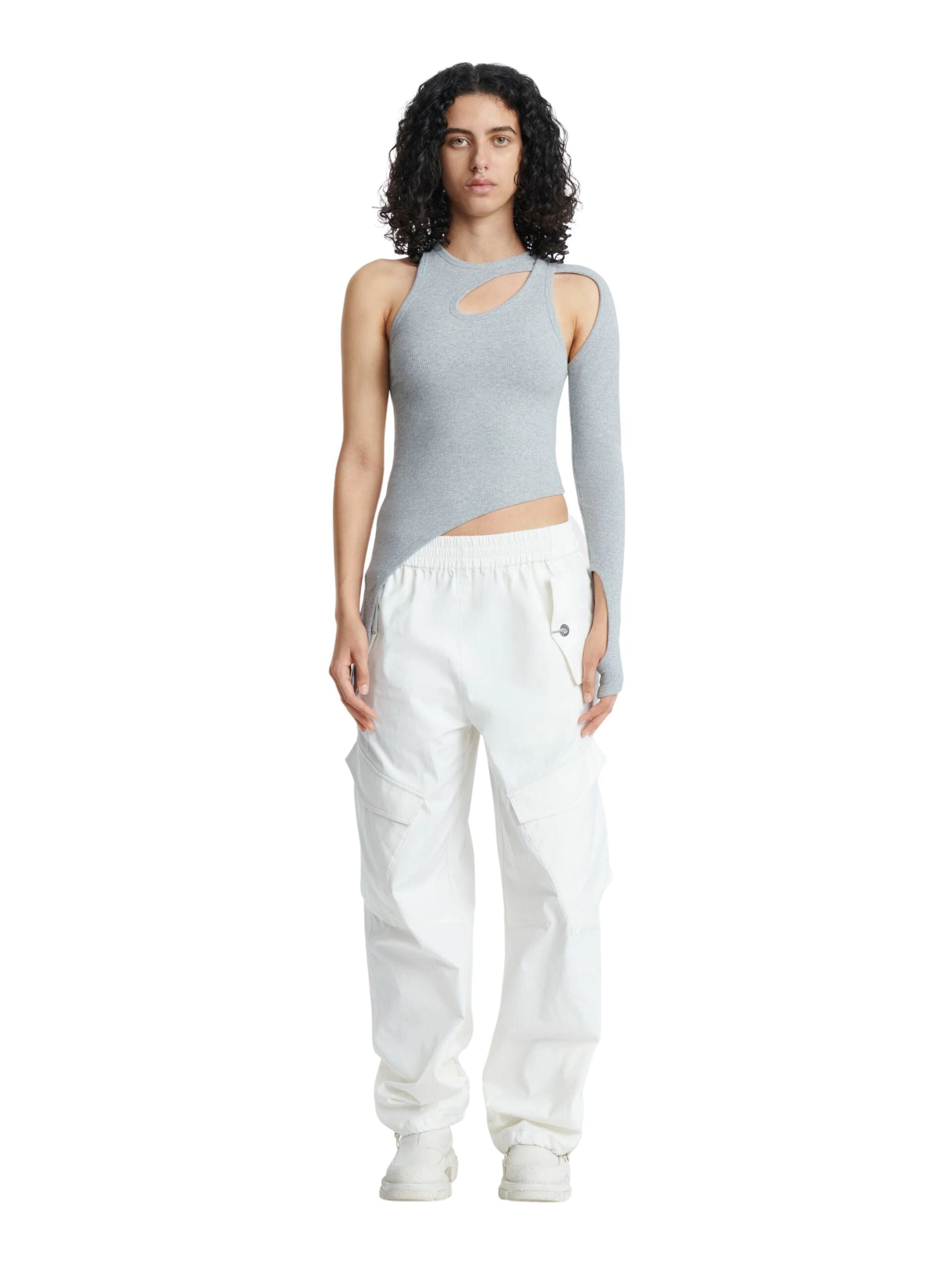 Bone Marle Long Sleeve Top / Grey Womens Dion Lee 